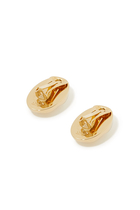 Sybil Stud Earrings, 18k Gold-Plated Brass & Mother of Pearl