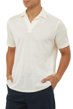 Cotton-Linen Polo Shirt