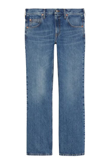 Slim Horsebit Denim Pants