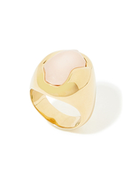 Sybil Ring, 18k Gold-Plated Brass & Rose Quartz