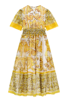 Kids Majolica Print Chiffon Dress