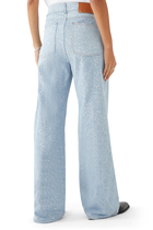 Glitter Wide-Leg Denim Pants