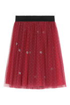 Kids Glittery-Print Tulle Skirt