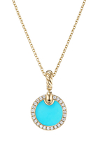 Petite DY Elements Pendant Necklace, 18K Yellow Gold With Turquoise And Diamonds