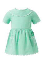 Kids Scalloped Trim Dress