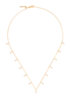 Yellow Gold Sparkle Round Necklace