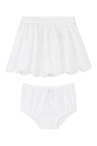 Kids Poplin and Broderie Anglaise Skirt