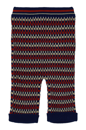 Striped Tuck Stitch Cotton Bermuda Shorts