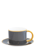 Teacup & Saucer Pinstripe Ebony