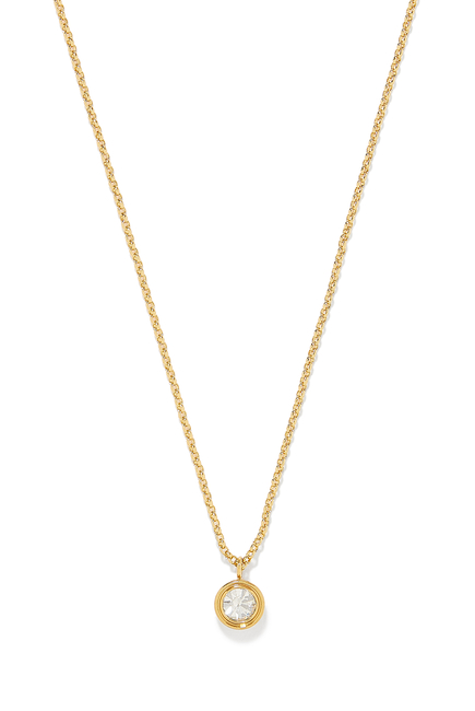 Set In Stone Mini Pendant, Gold-Plated Metal & Crystal