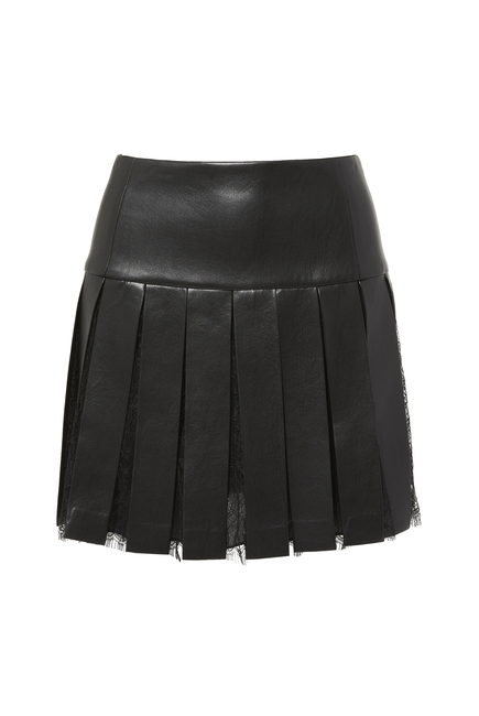 Buy Alice + Olivia Emilie Pleated Vegan Leather Mini Skirt for Womens ...