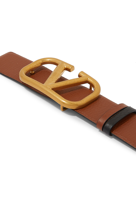  VLogo Signature Buckle Leather Belt