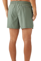 Mid Green Solid Swimming Shorts