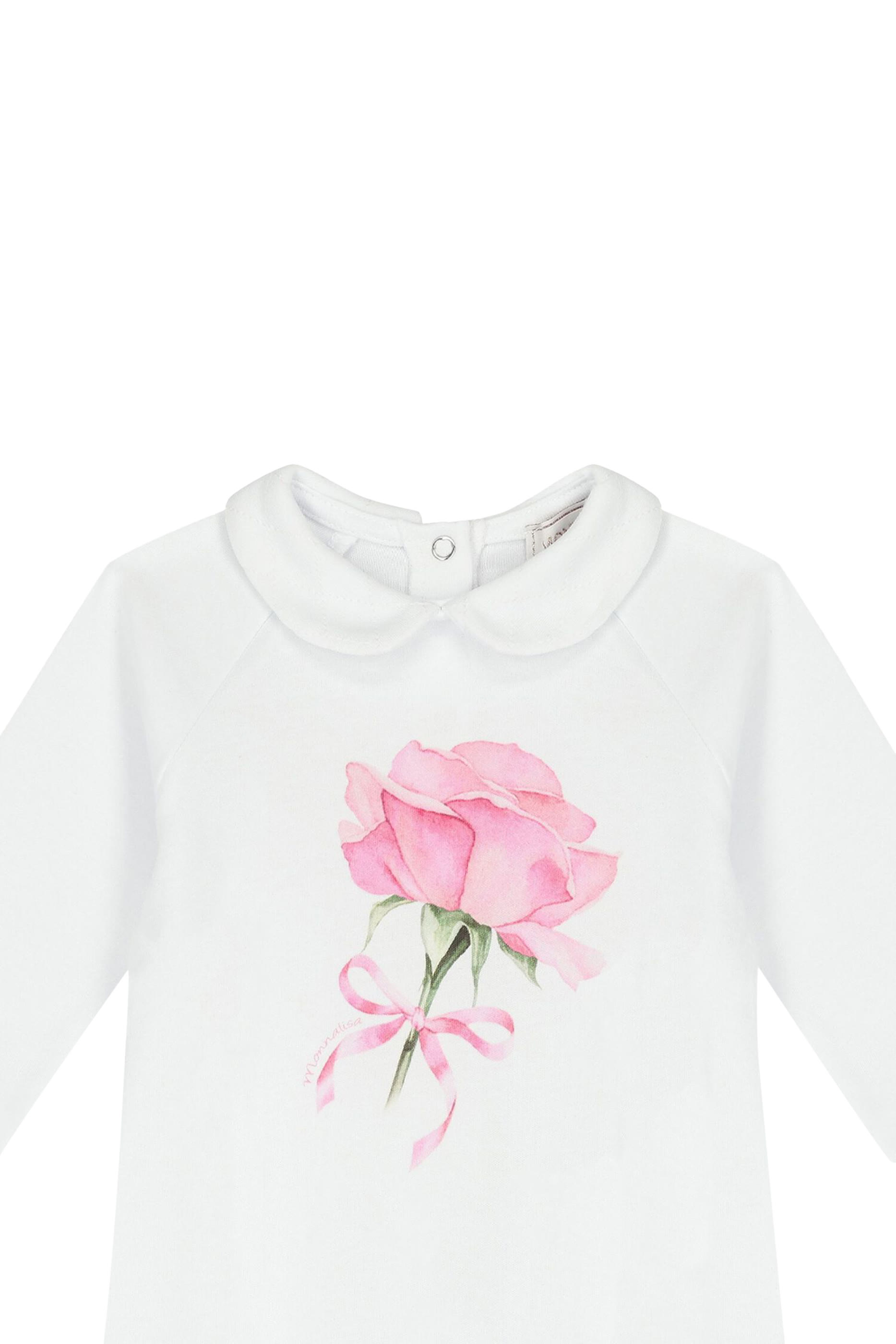 Kids Rose Print Cotton Bodysuit, Set of 3