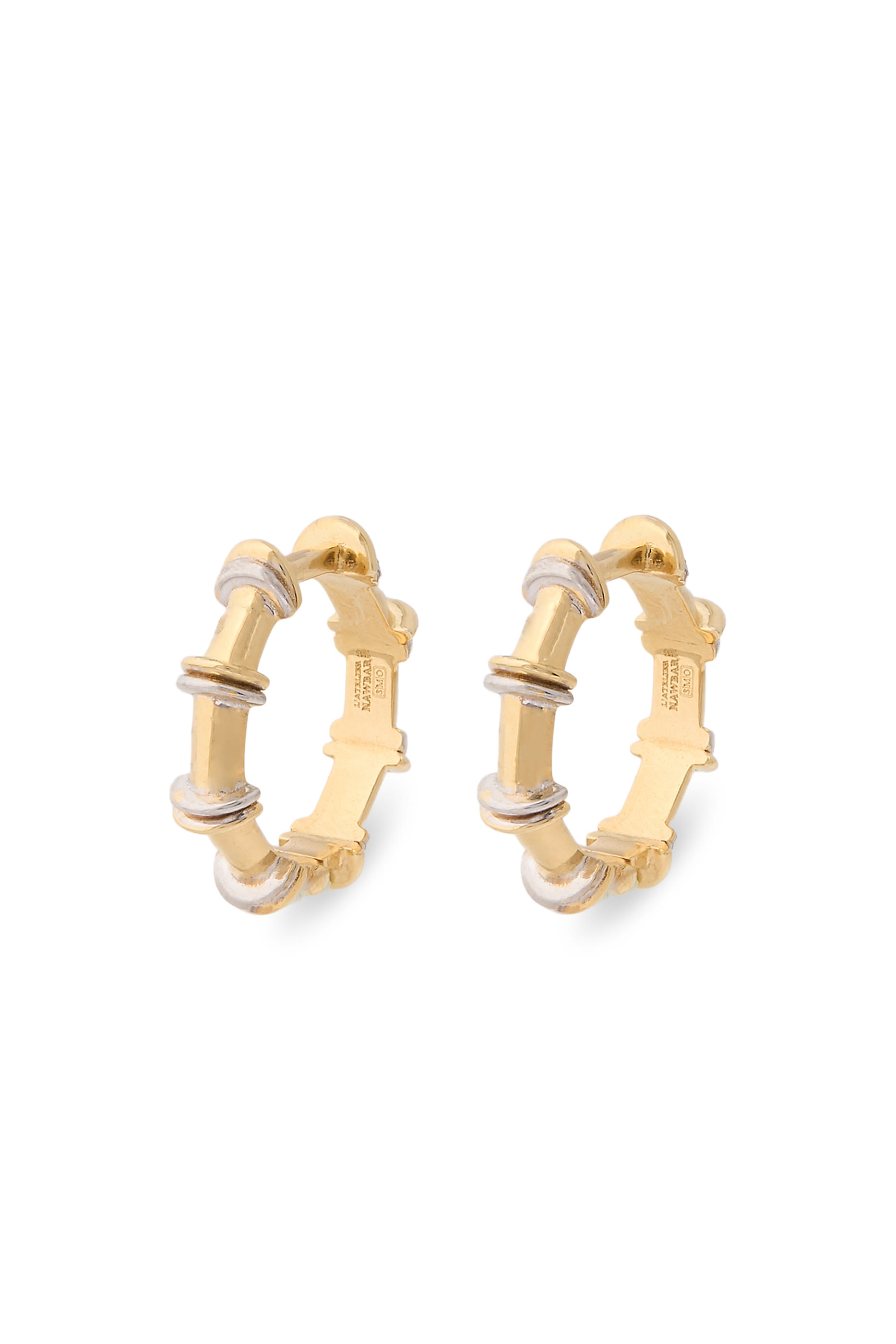 Milky Hoops, 18K Yellow Gold & Diamonds