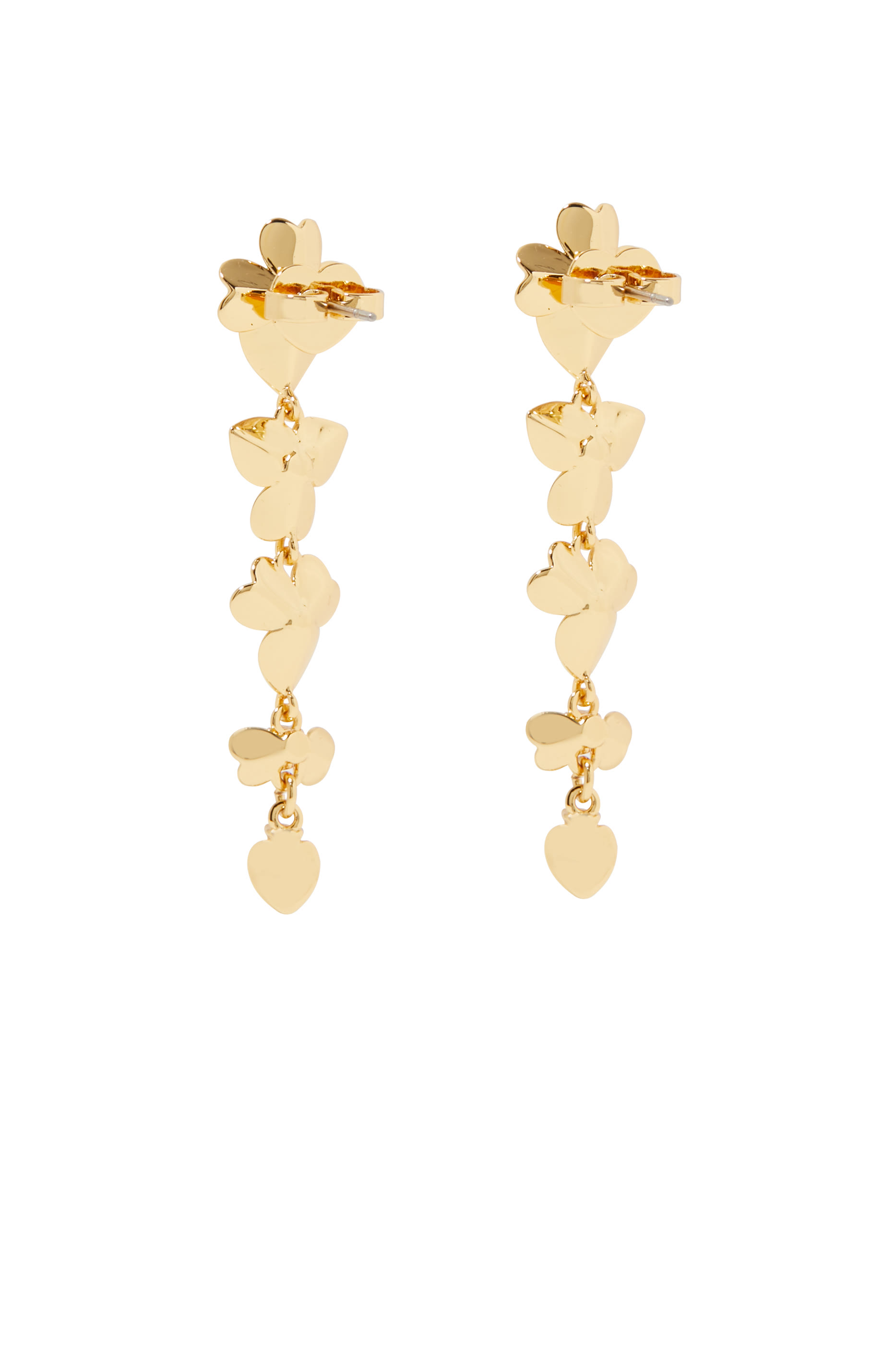 Precious Pansy Linear Earrings, Plated Metal & Cubic Zirconia, Titanium Posts