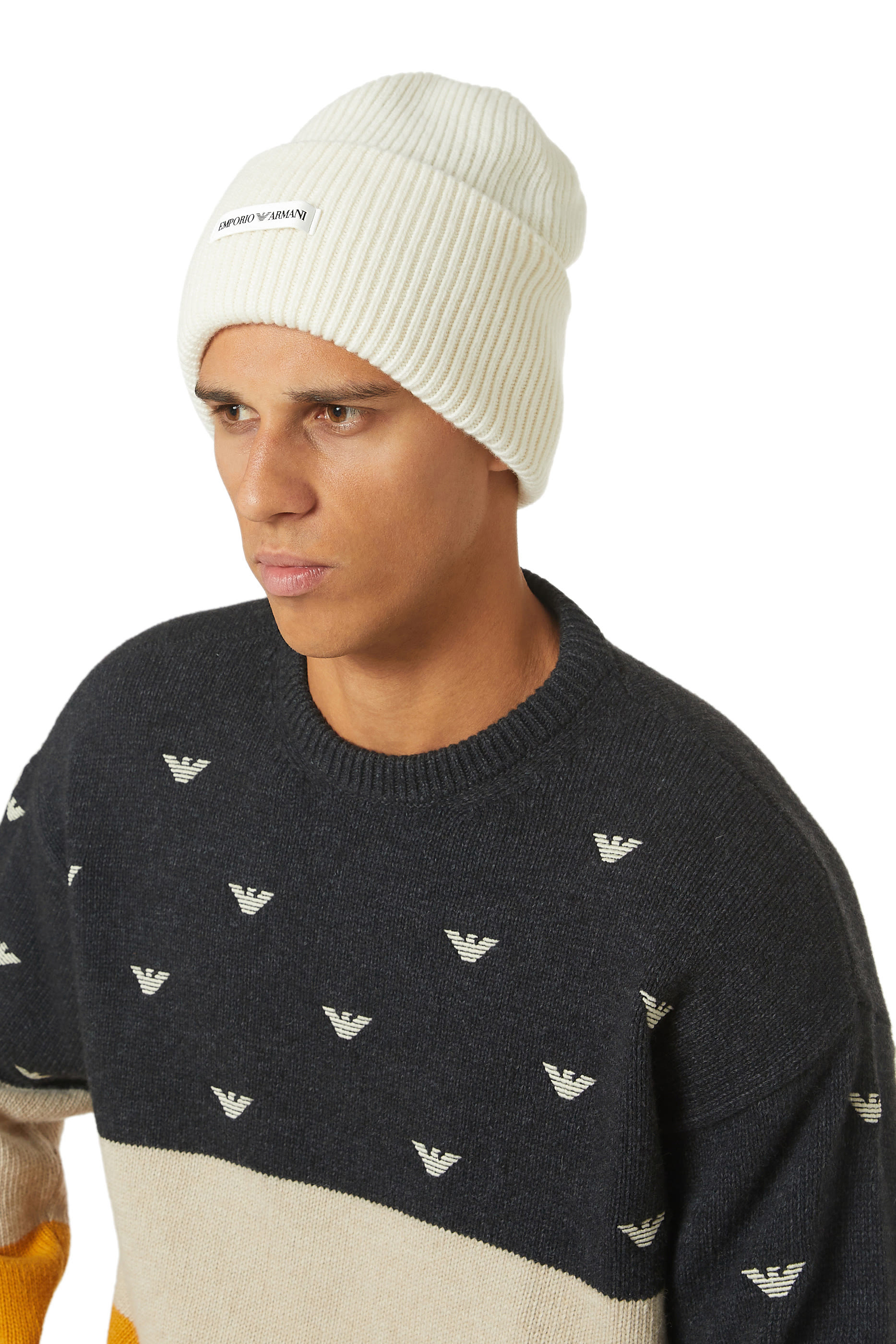Ribbed Logo Patch Beanie