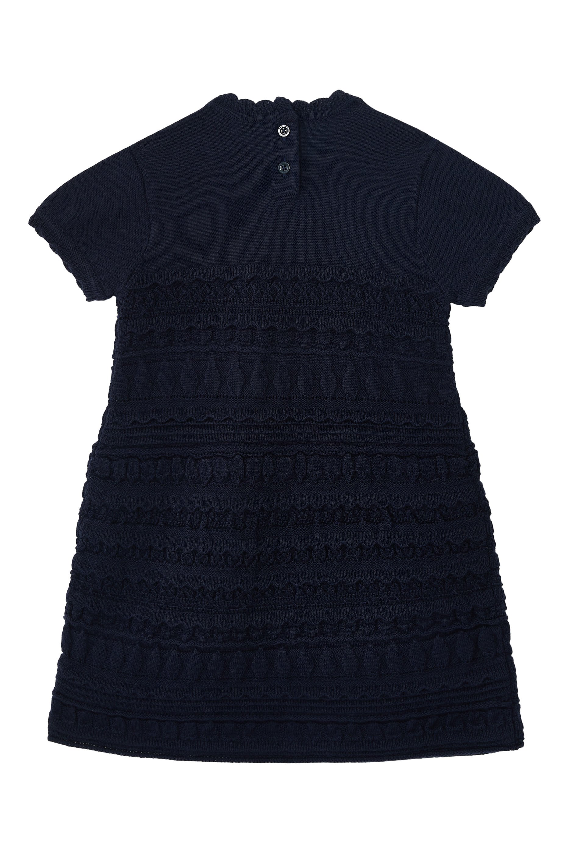 Kids Wool-Blend Knit Dress with Micro Ruffles