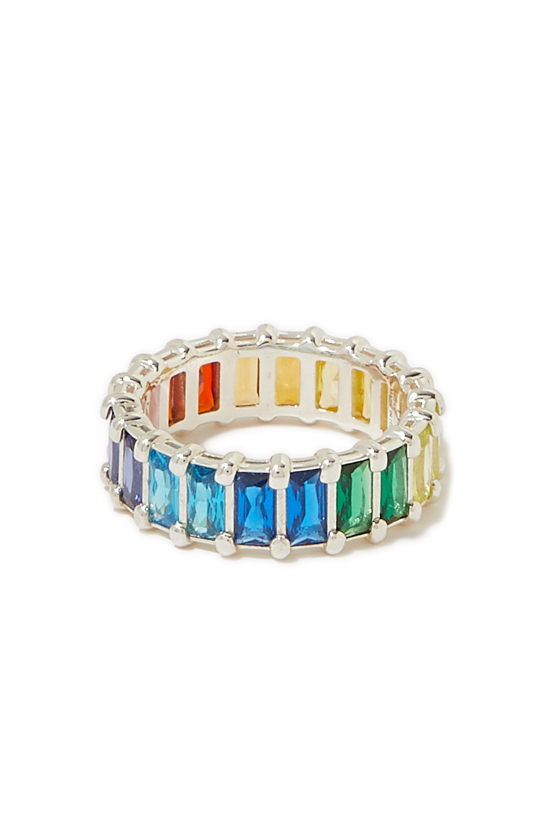 Rainbow Baguette Eternity Ring