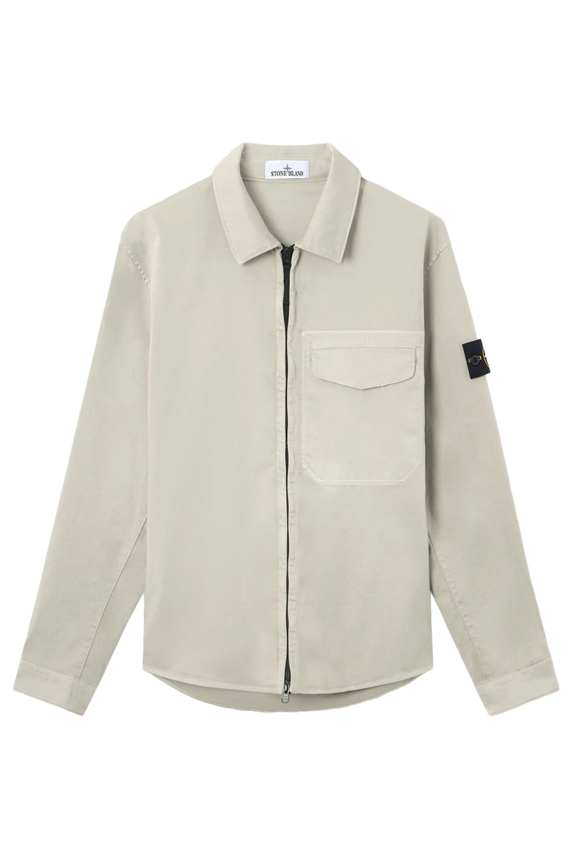 Logo Patch Concealed Zip Overshirt