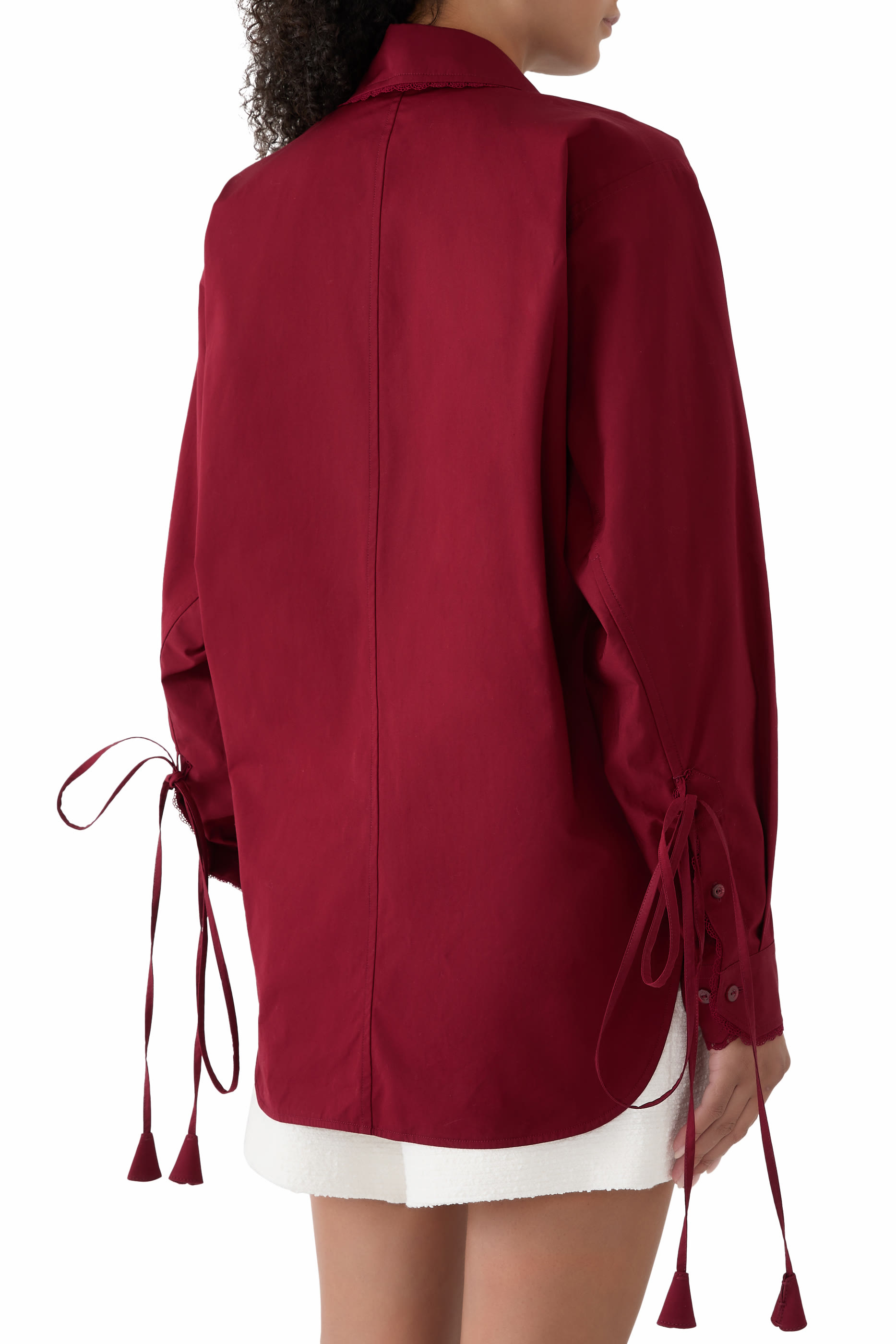 Cotton Poplin Shirt with Ties