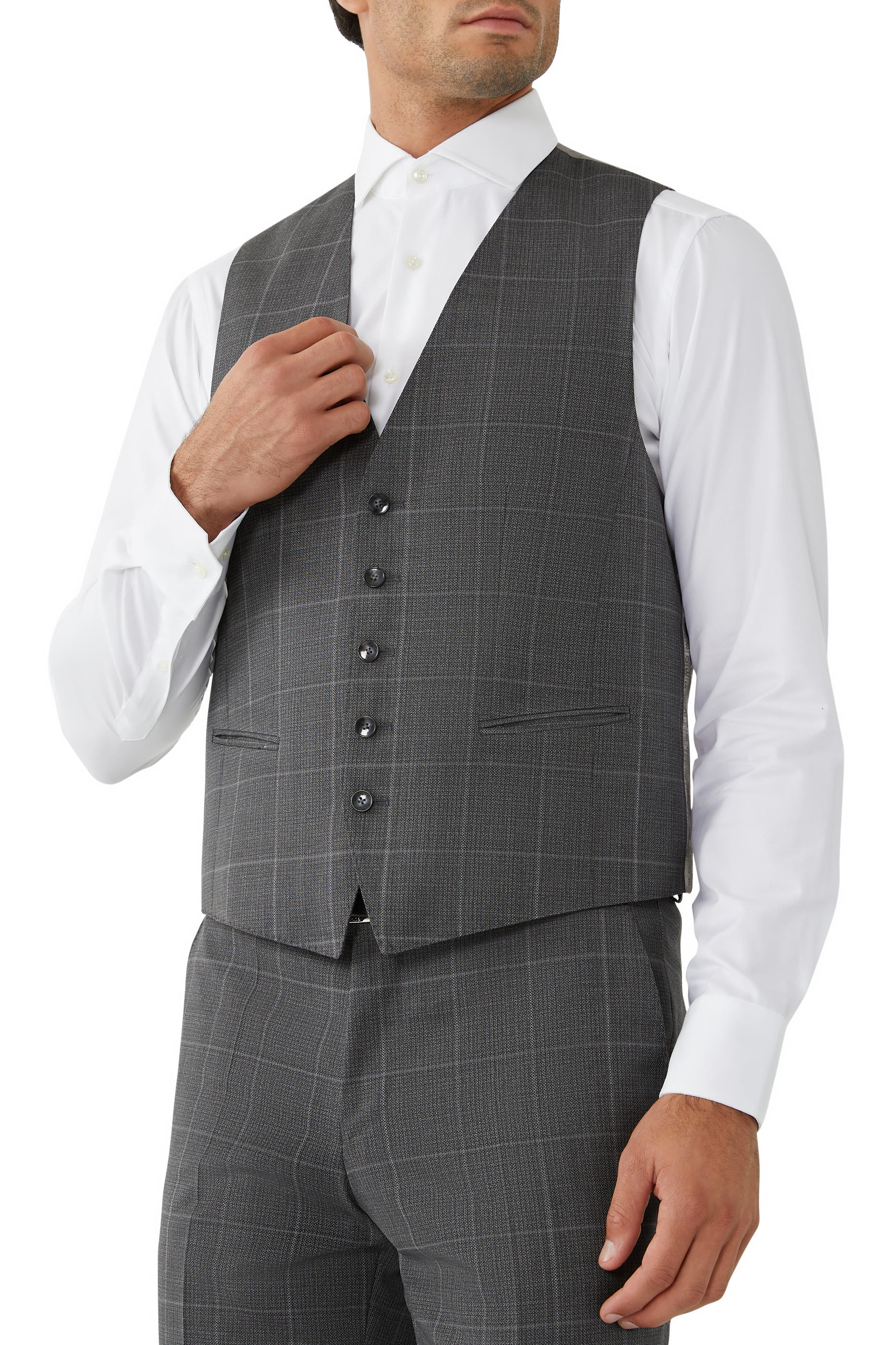 Three-Piece Regular-Fit Checked Suit