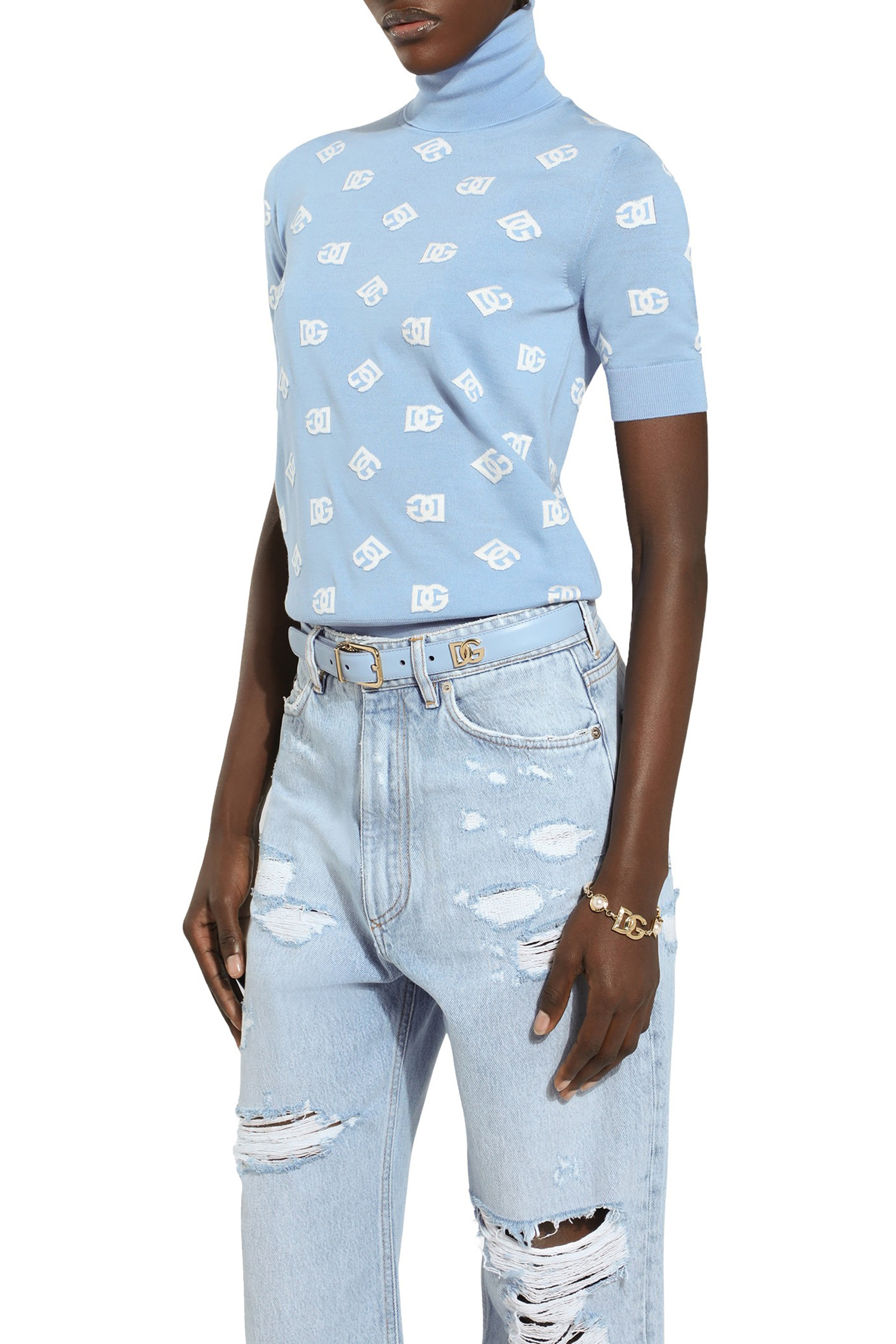 Wool and Silk Jacquard Sweater