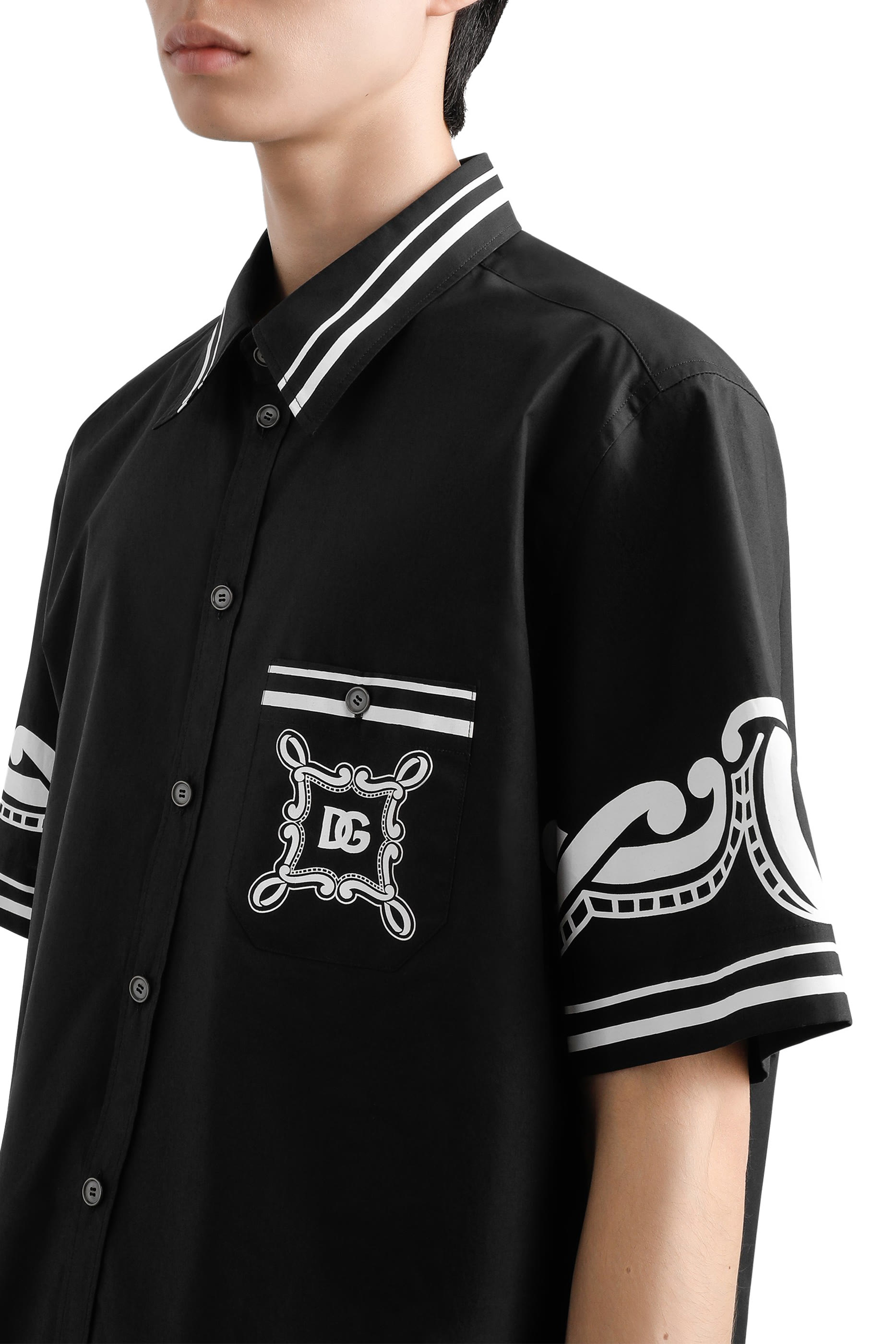 Poplin Shirt with Printed Details