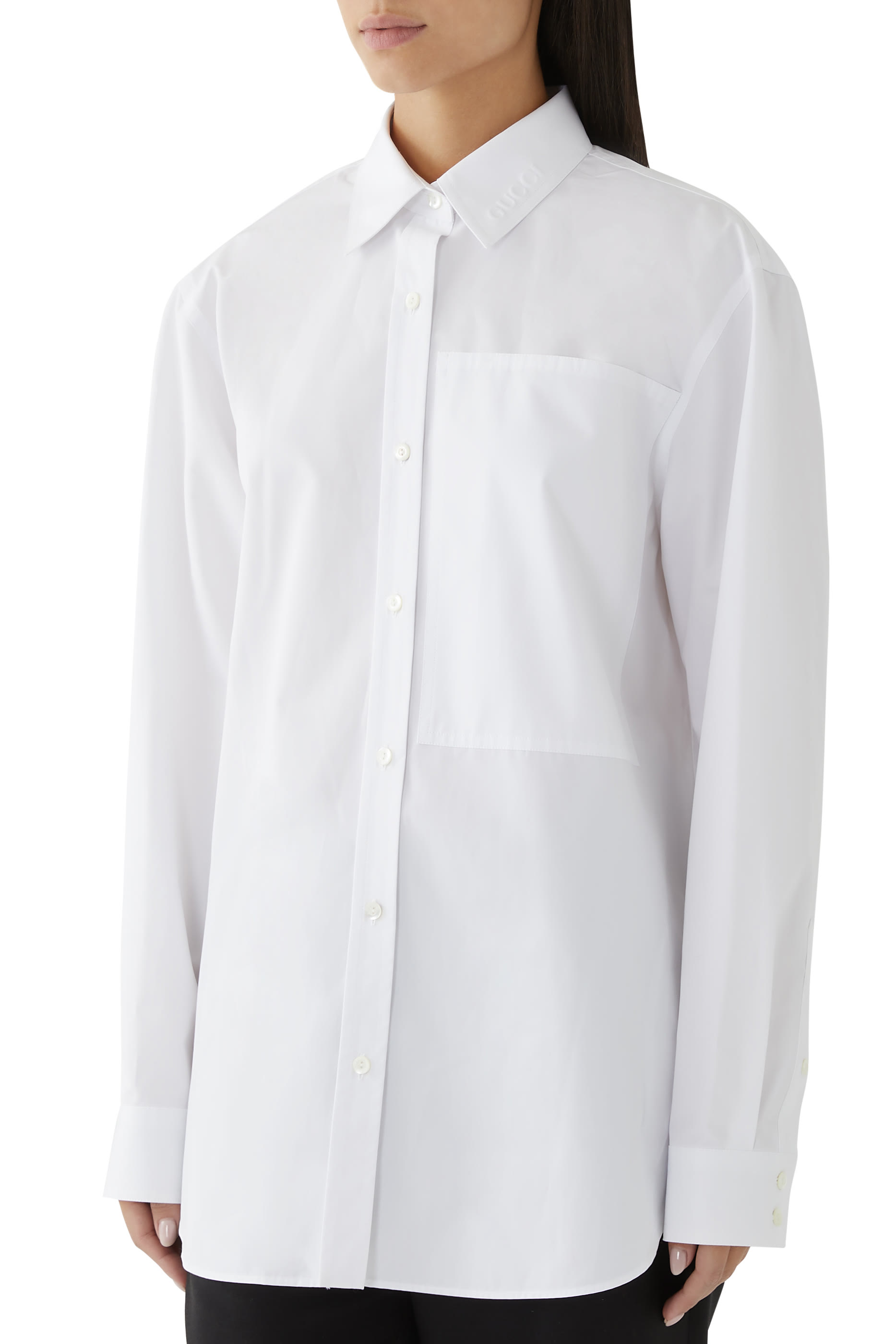 Embossed Cotton Poplin Shirt
