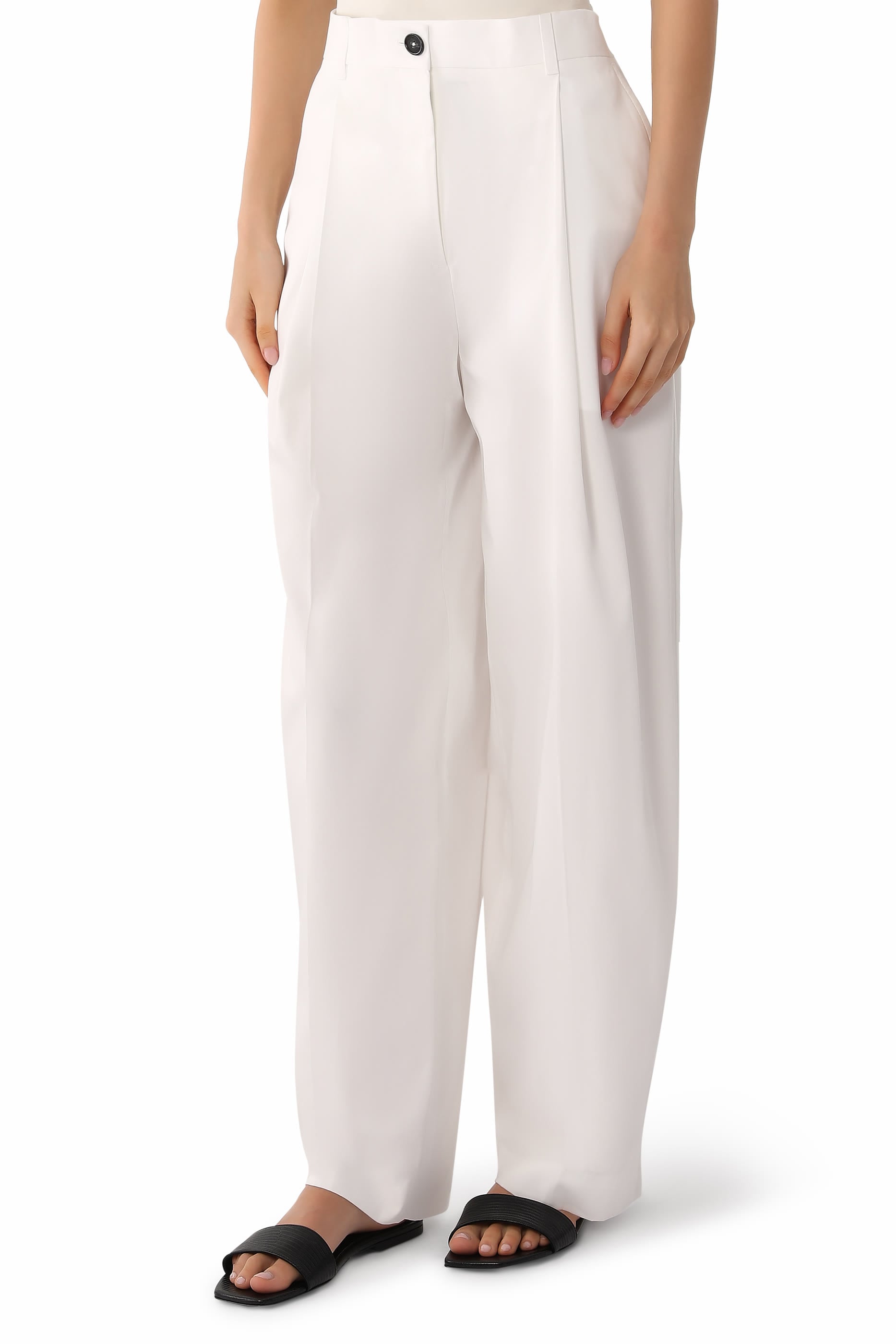 Single Pleat Cotton Trousers