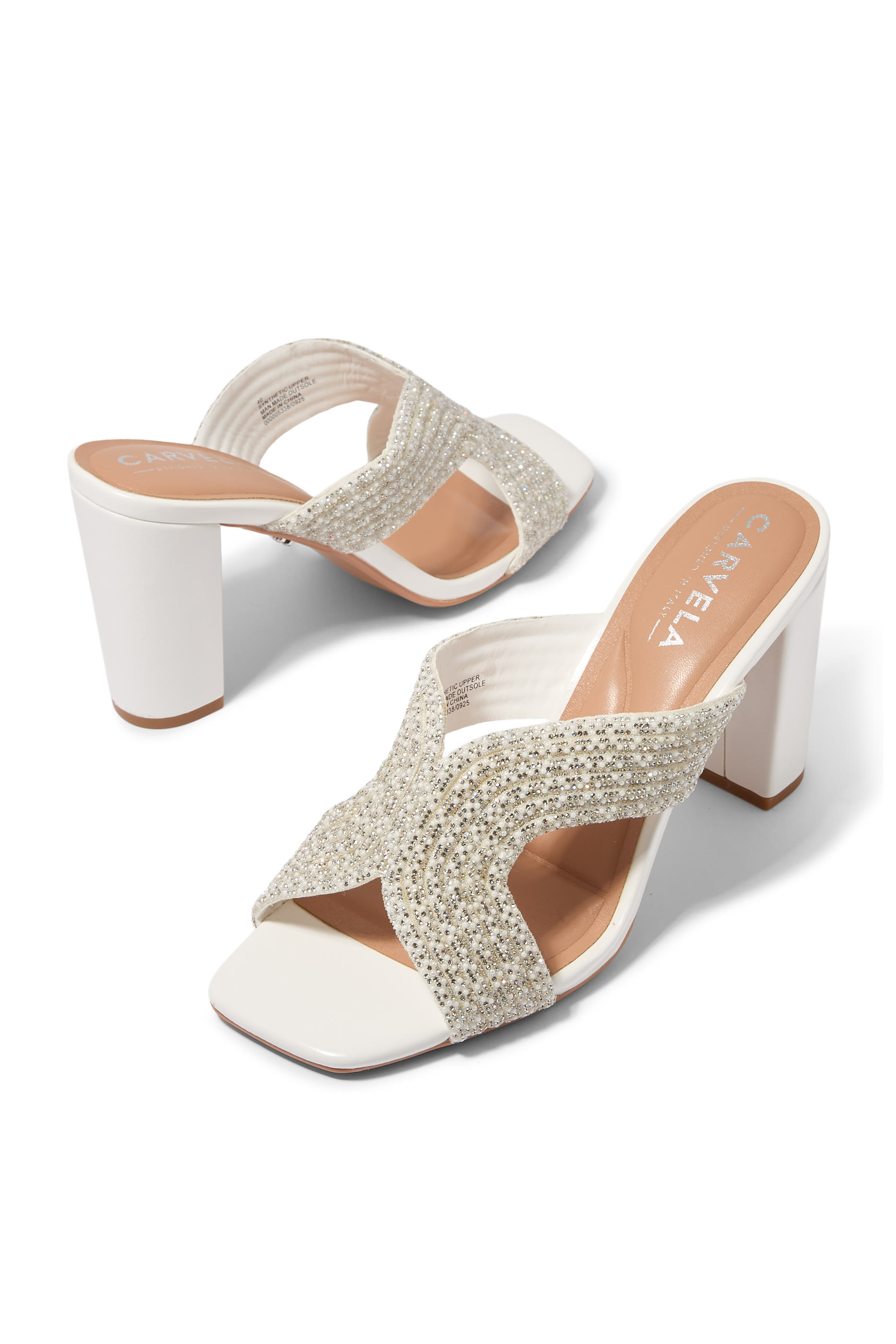 Carvela 90 Paparazzi Pearl Block Sandals