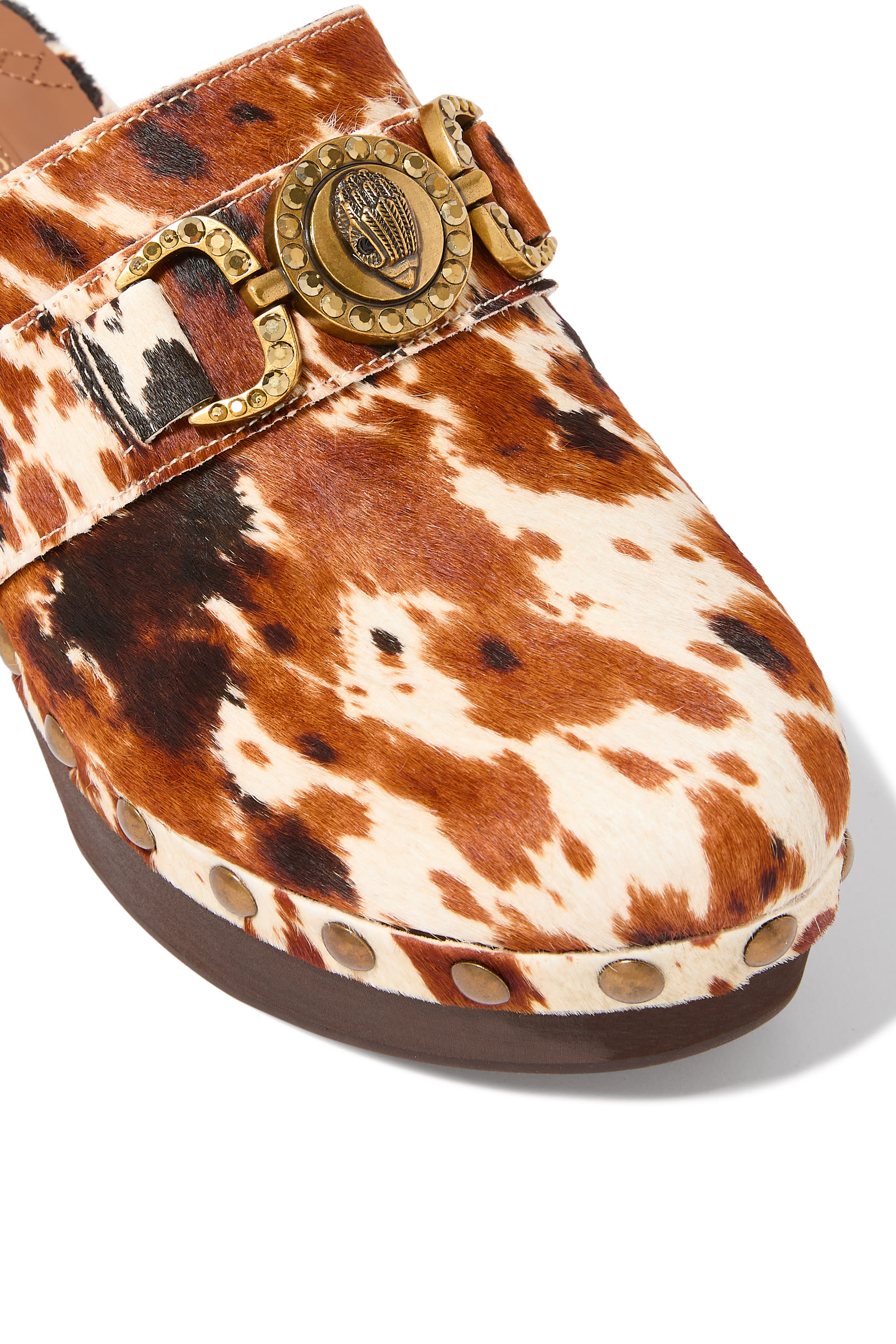 Mansion Animal Print Calfskin Leather Hair 65 Clog Mules 