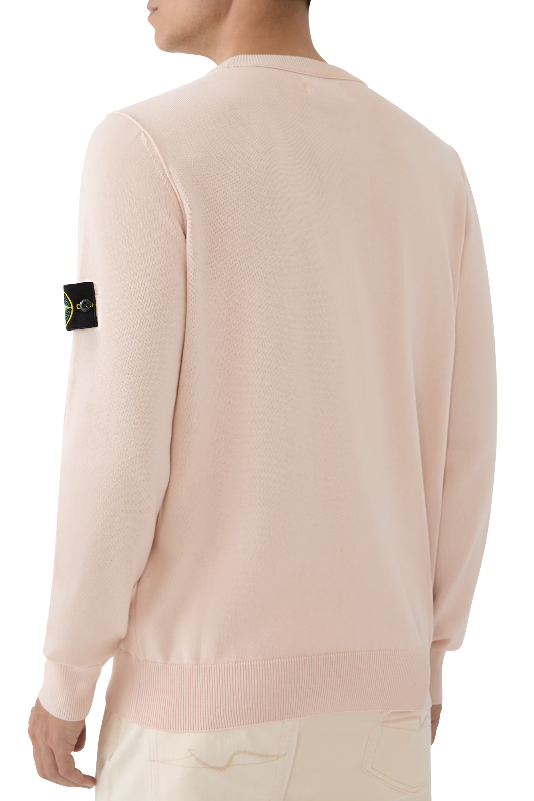 Logo Patch Cotton Fleece Crewneck Sweatshirt