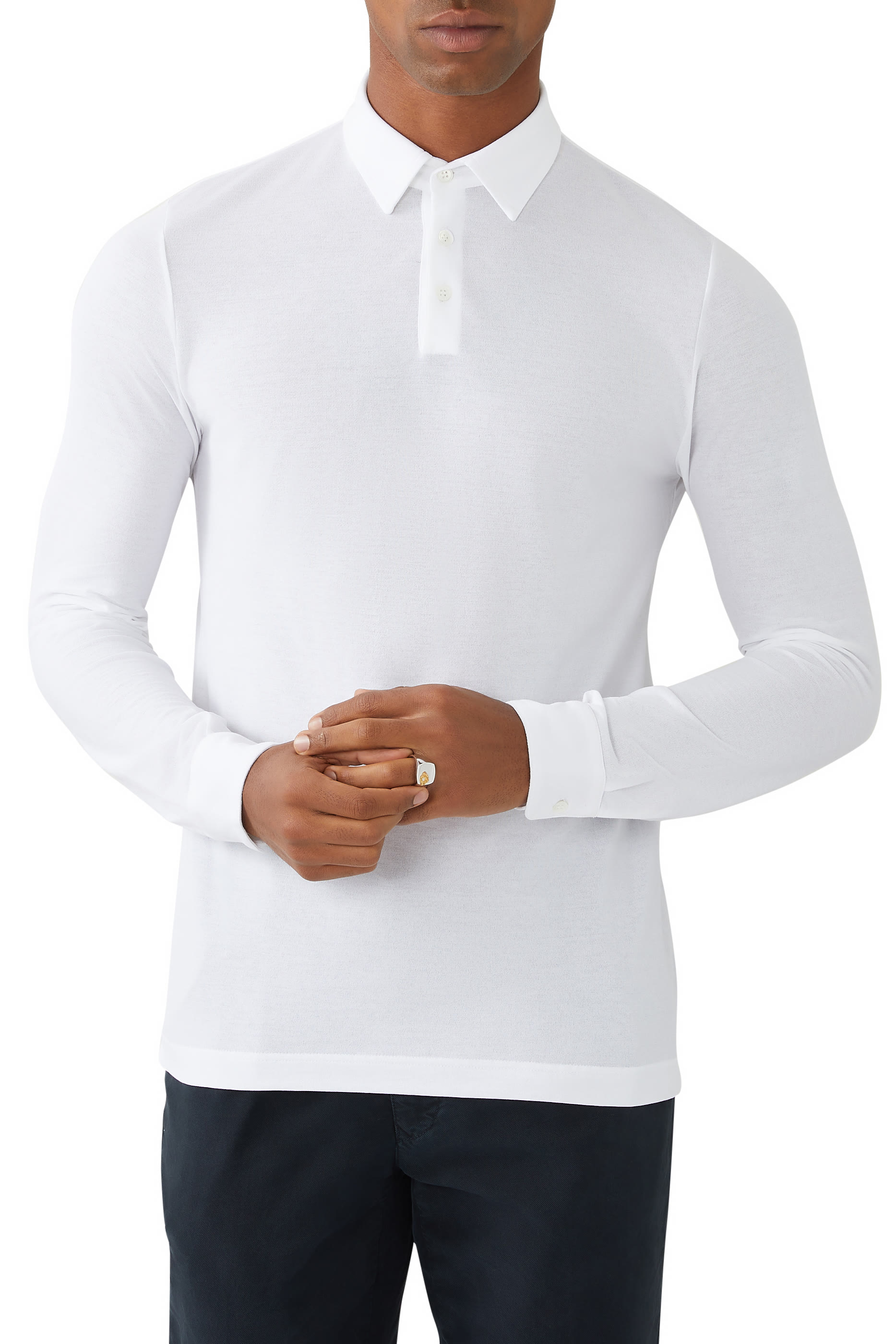 Zanone Slim Fit Long Sleeve Polo Shirt