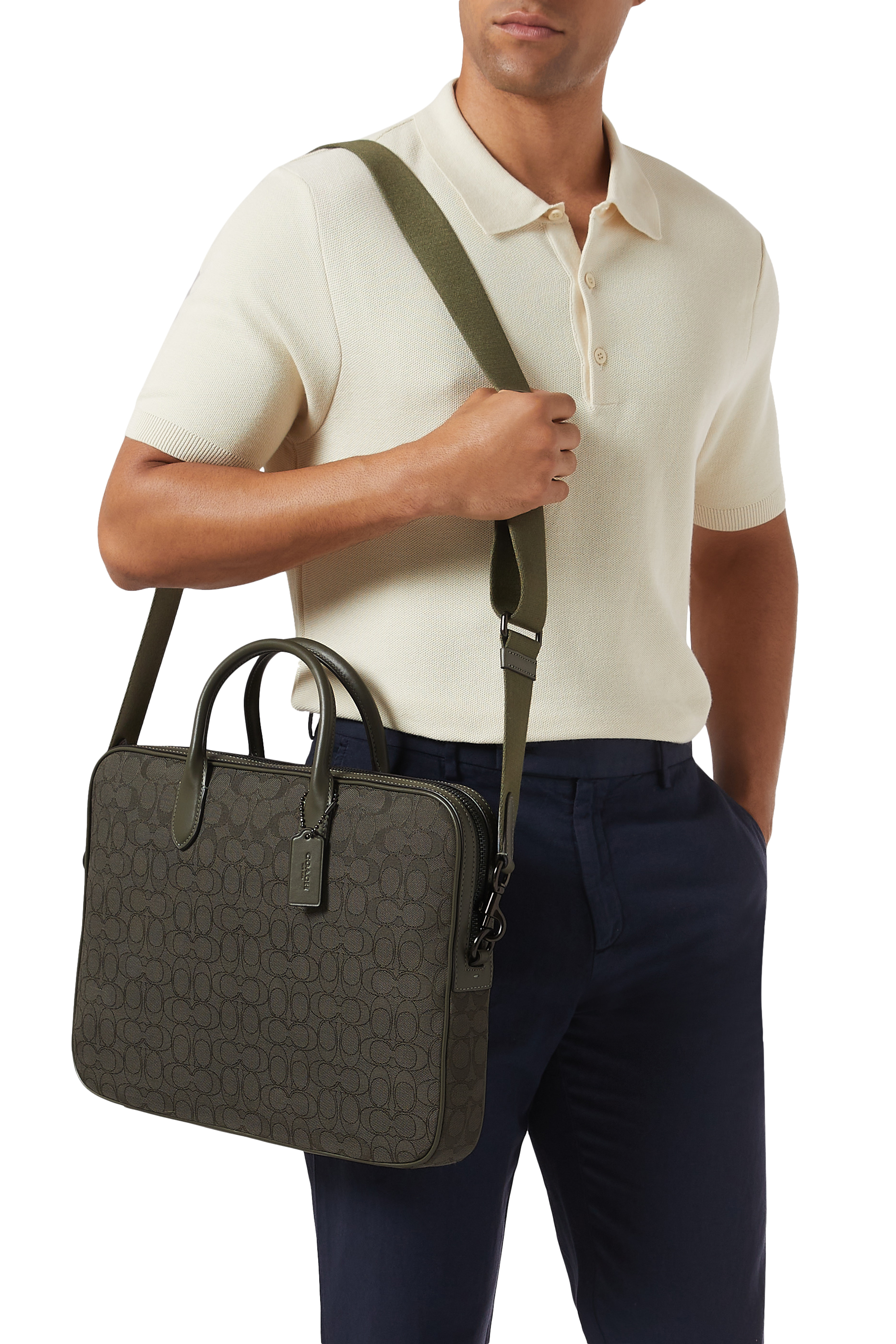Theo Work Bag In Signature Jacquard