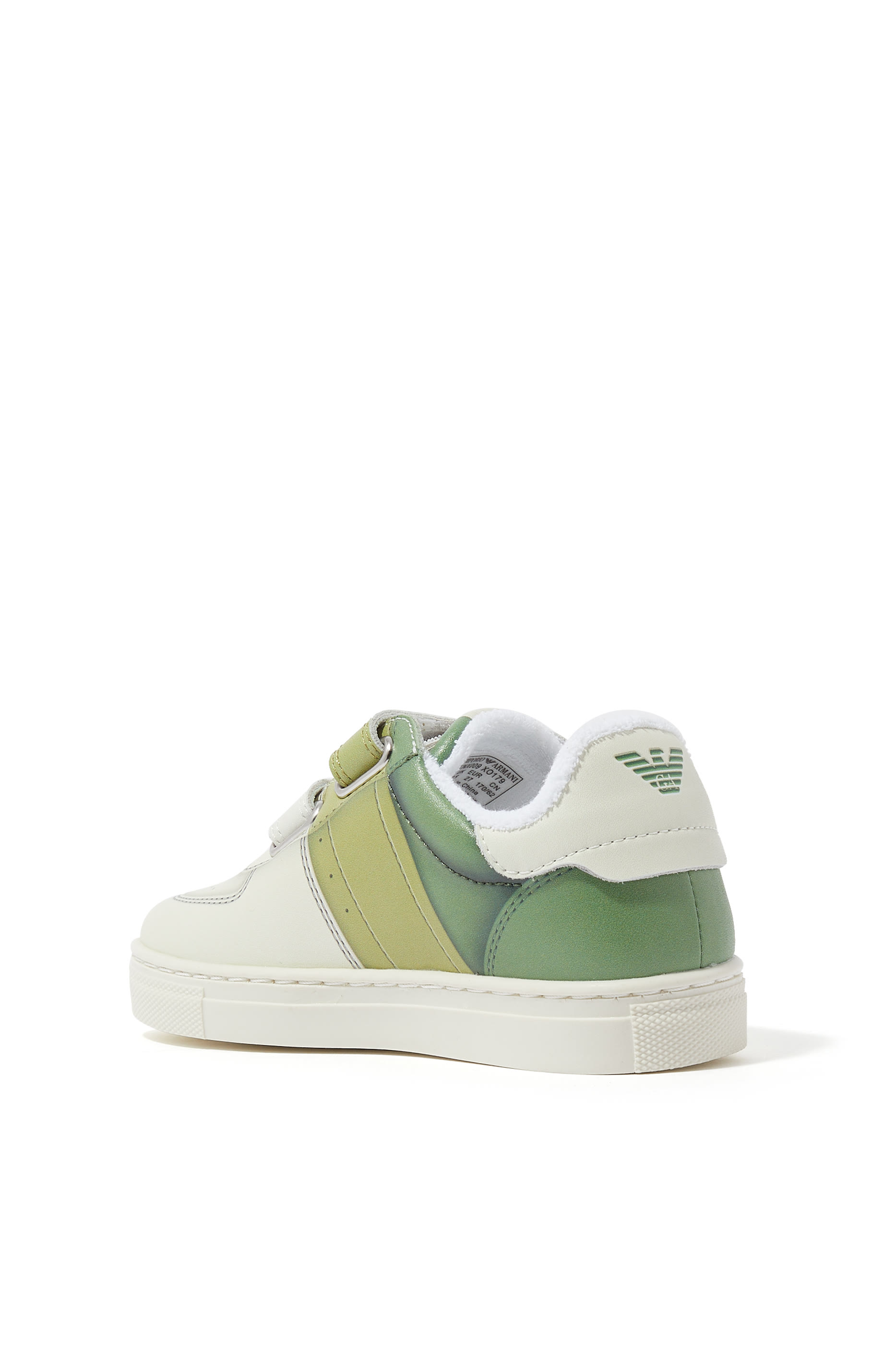 Kids Colorblock Velcro Strap Leather Sneaker
