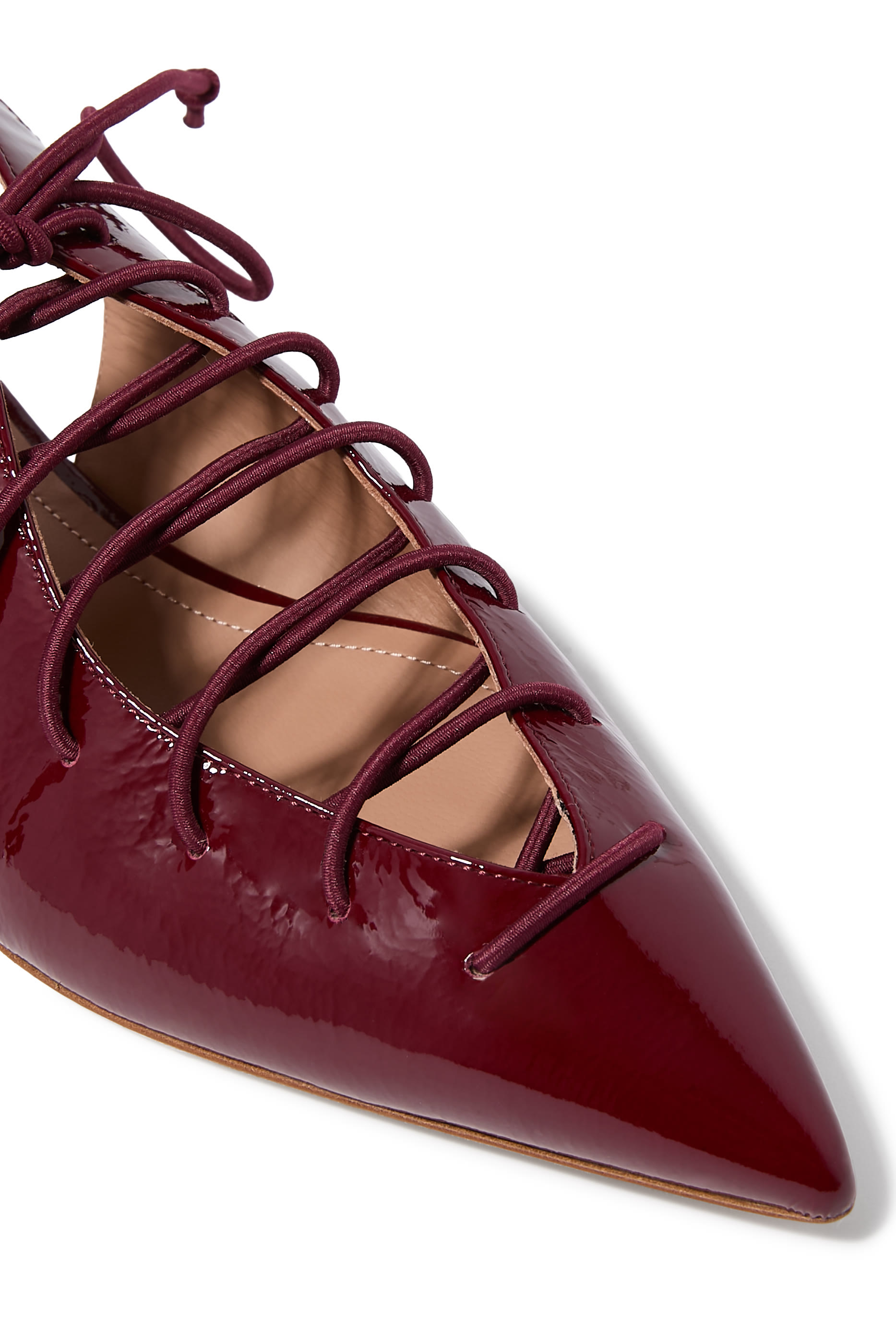 Buy Malone Souliers Alia Leather Lace-Up Flats for Womens Online