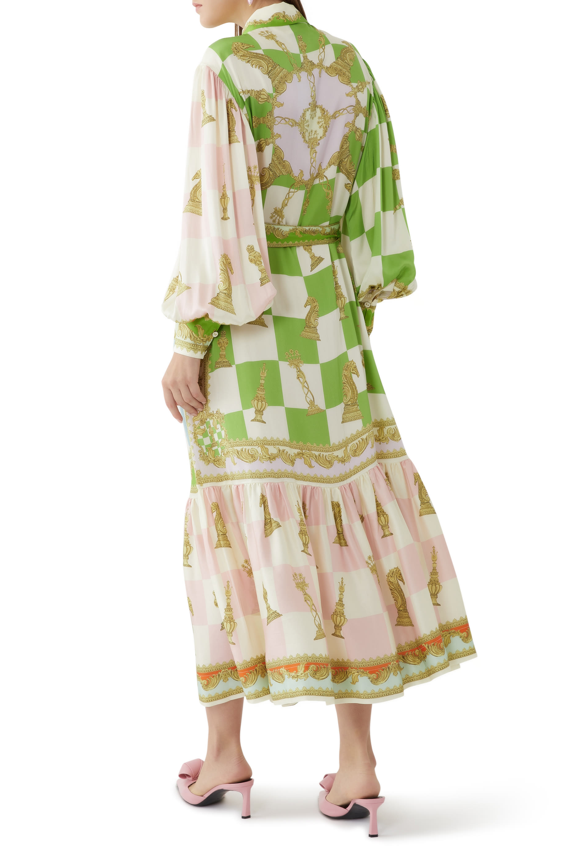 Checkmate Silk Shirtdress