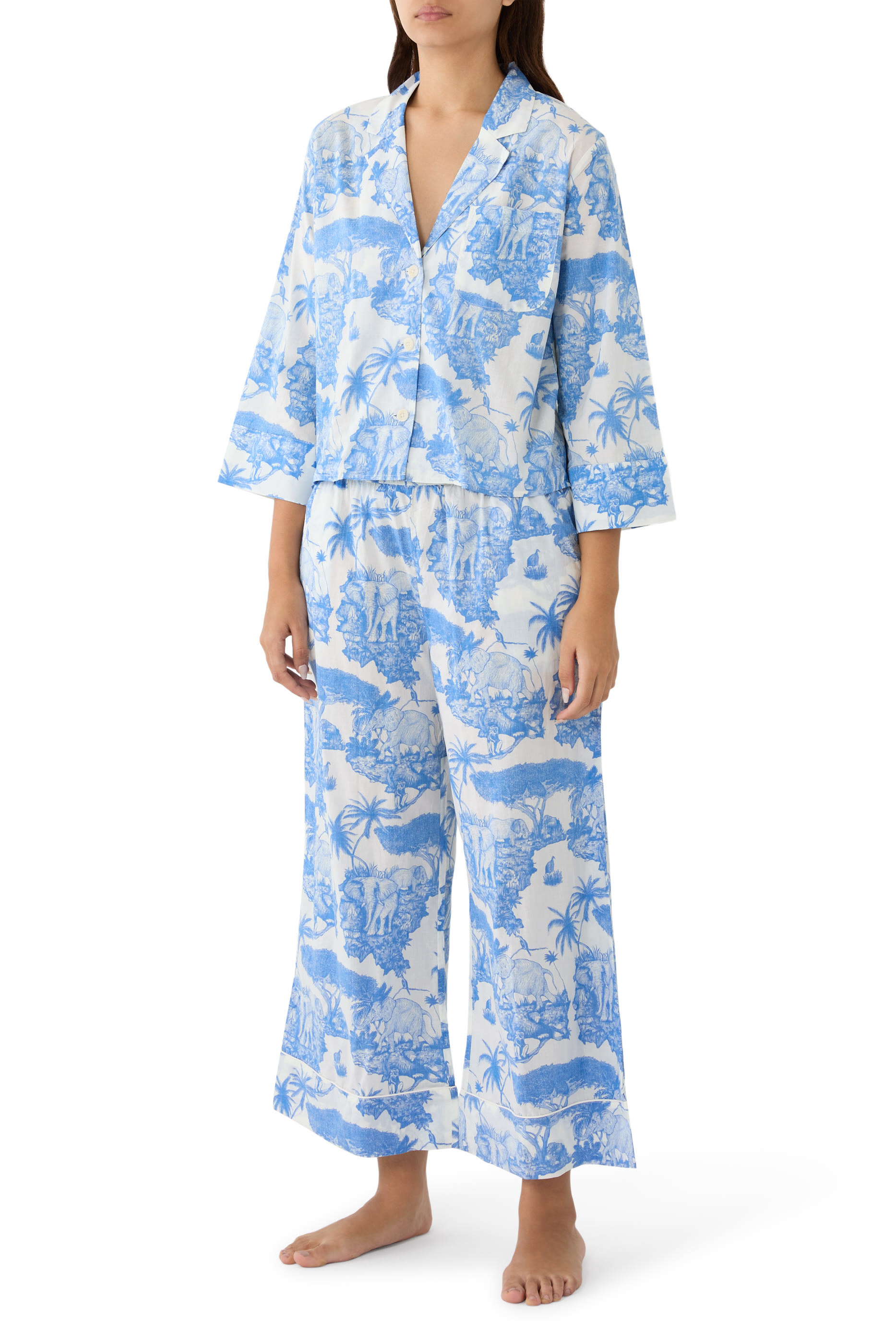 Jaguar Boxy Shirt and Wide-Leg Trousers Set