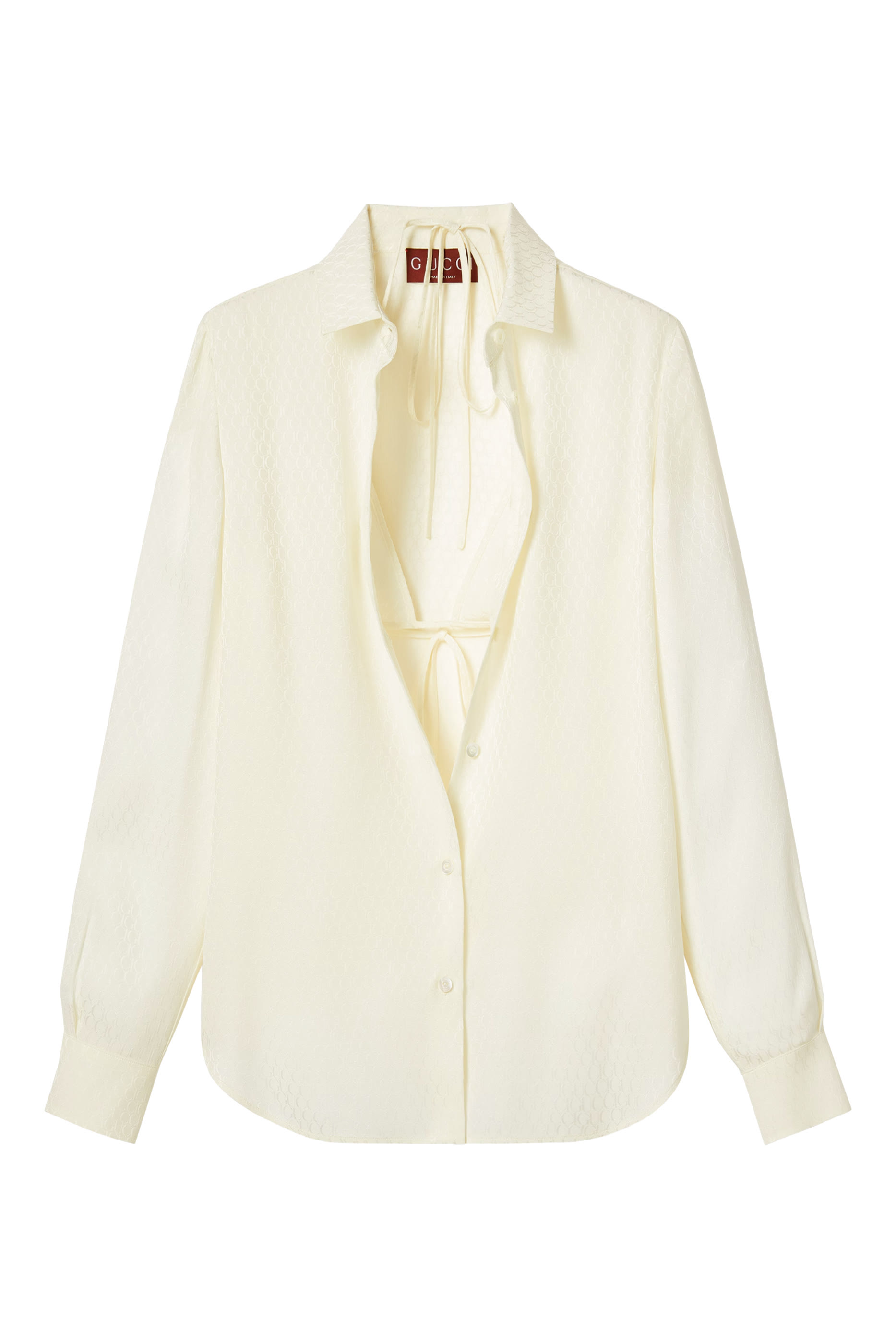 Silk Jacquard Shirt and Bra Set