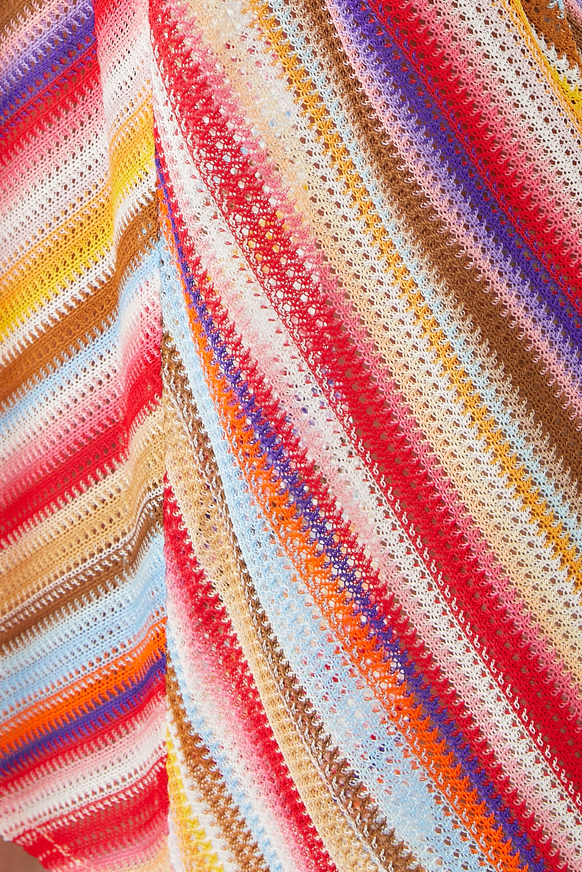 Mare Striped Raschel Long Sleeve Maxi Cardigan