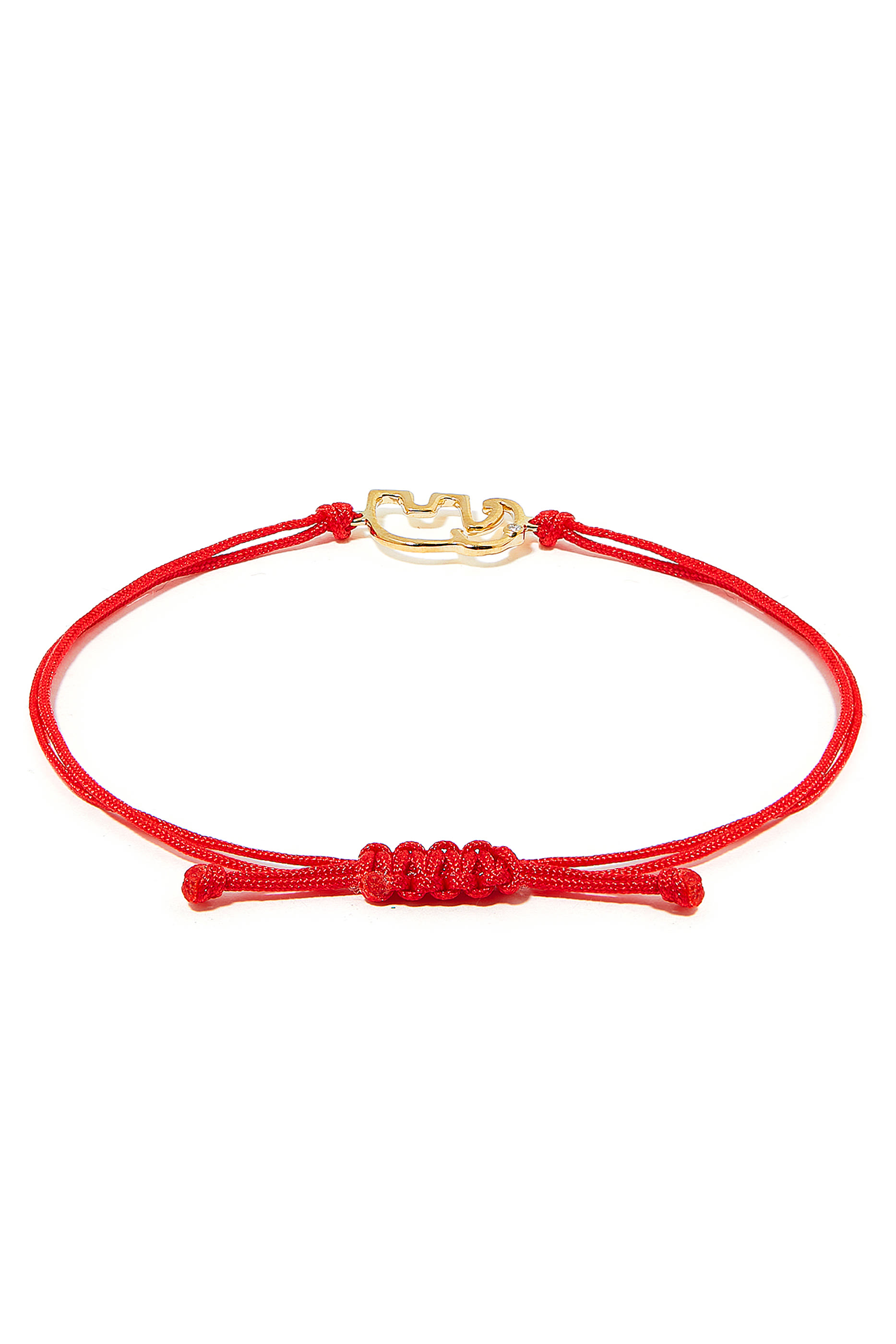 Elephant Thread Bracelet, 9k Yellow Gold with Diamond