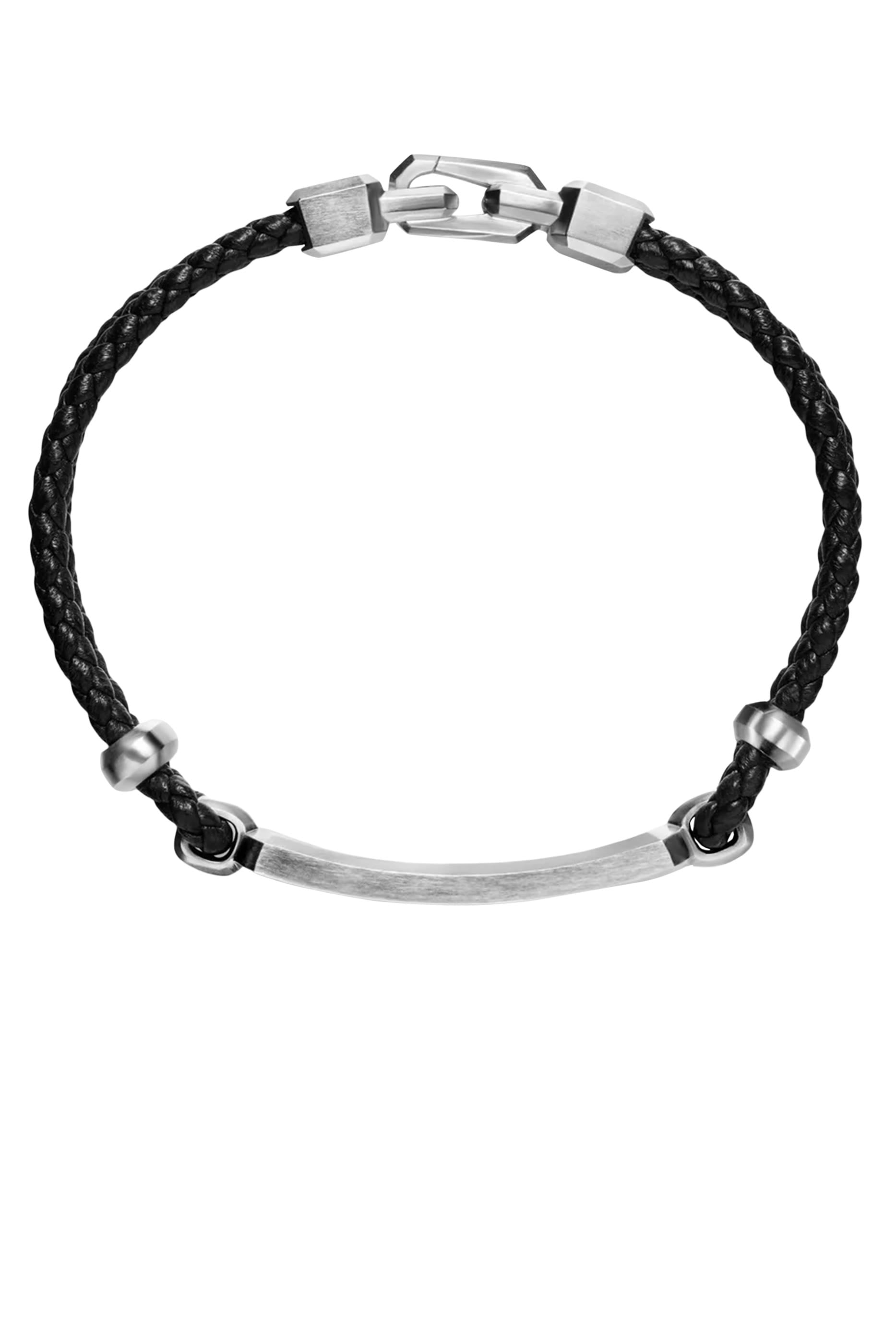 Streamline&reg; ID Bar Bracelet, Sterling Silver & Leather