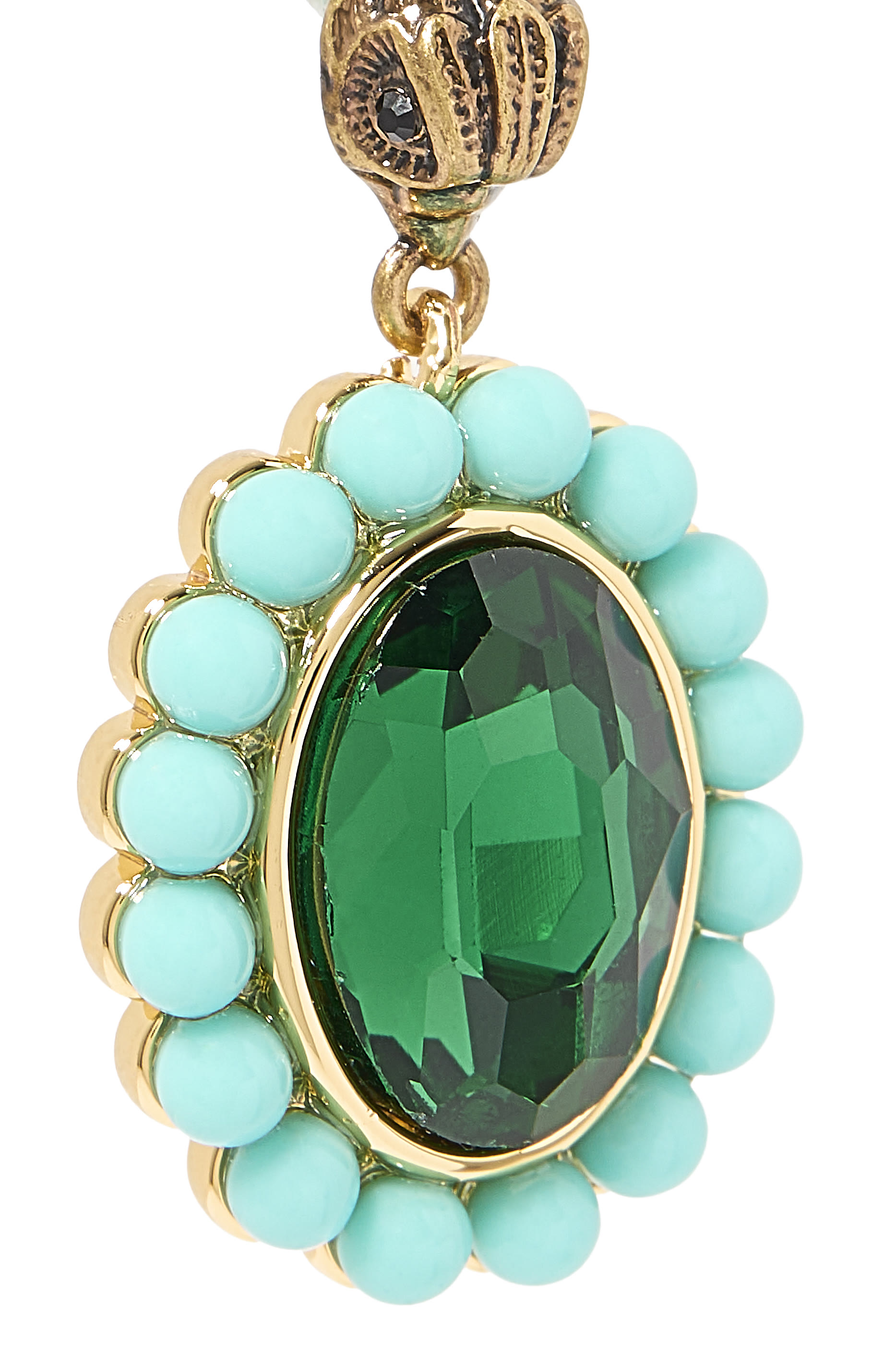 Regency Drop Earrings, Brass & Crystal