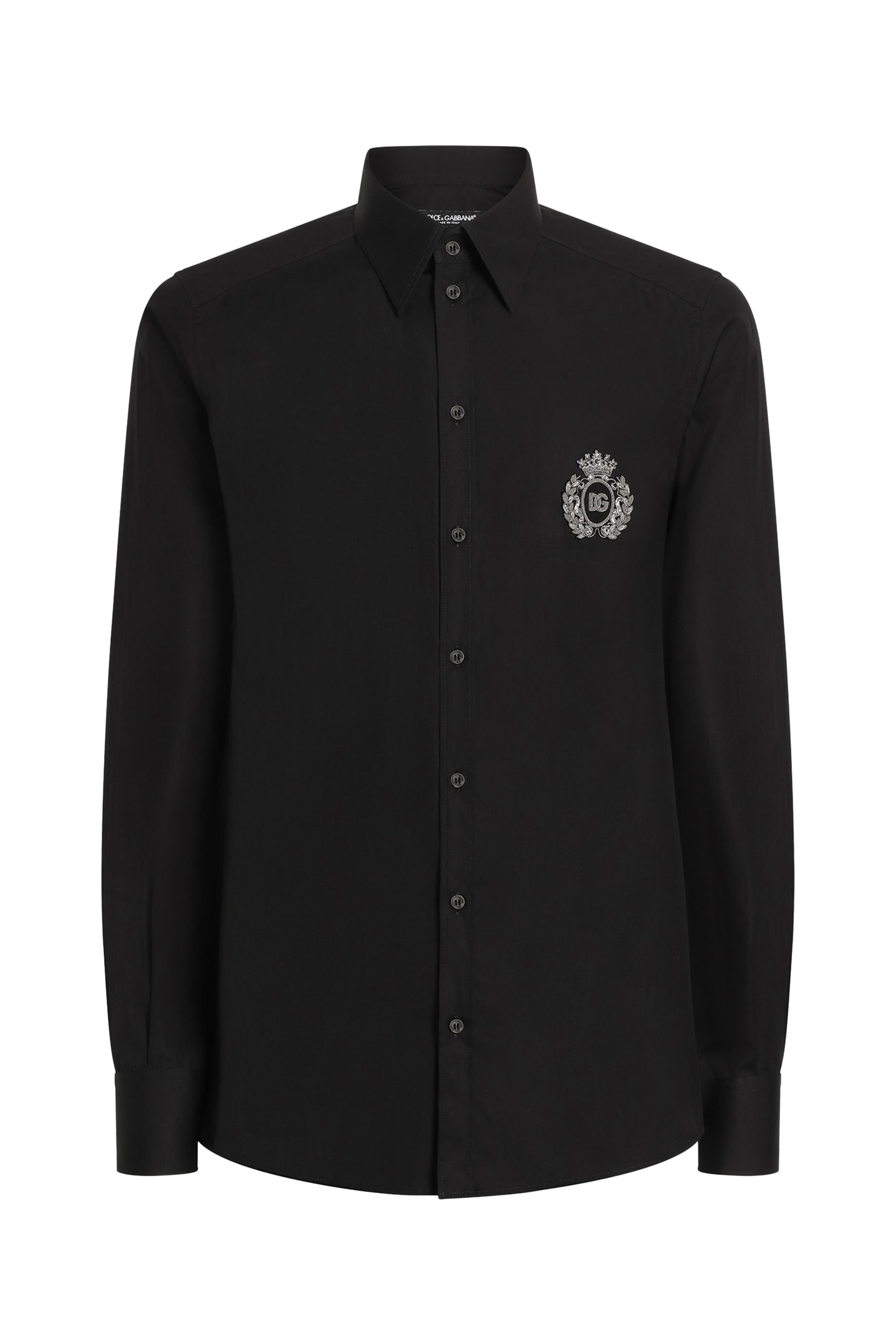 Cotton Shirt with Heraldic Patch
