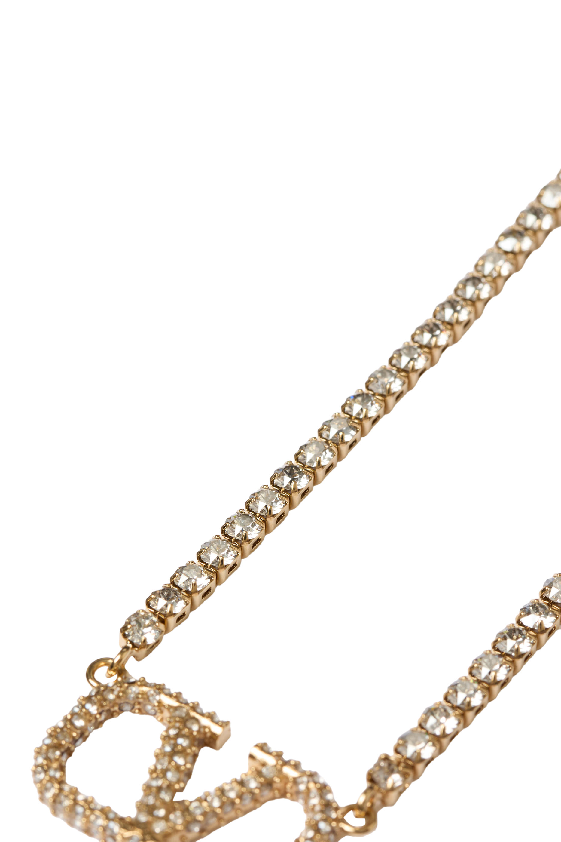 Vlogo Signature Crystal-Embellished Necklace, Gold-Toned Brass & Crystals