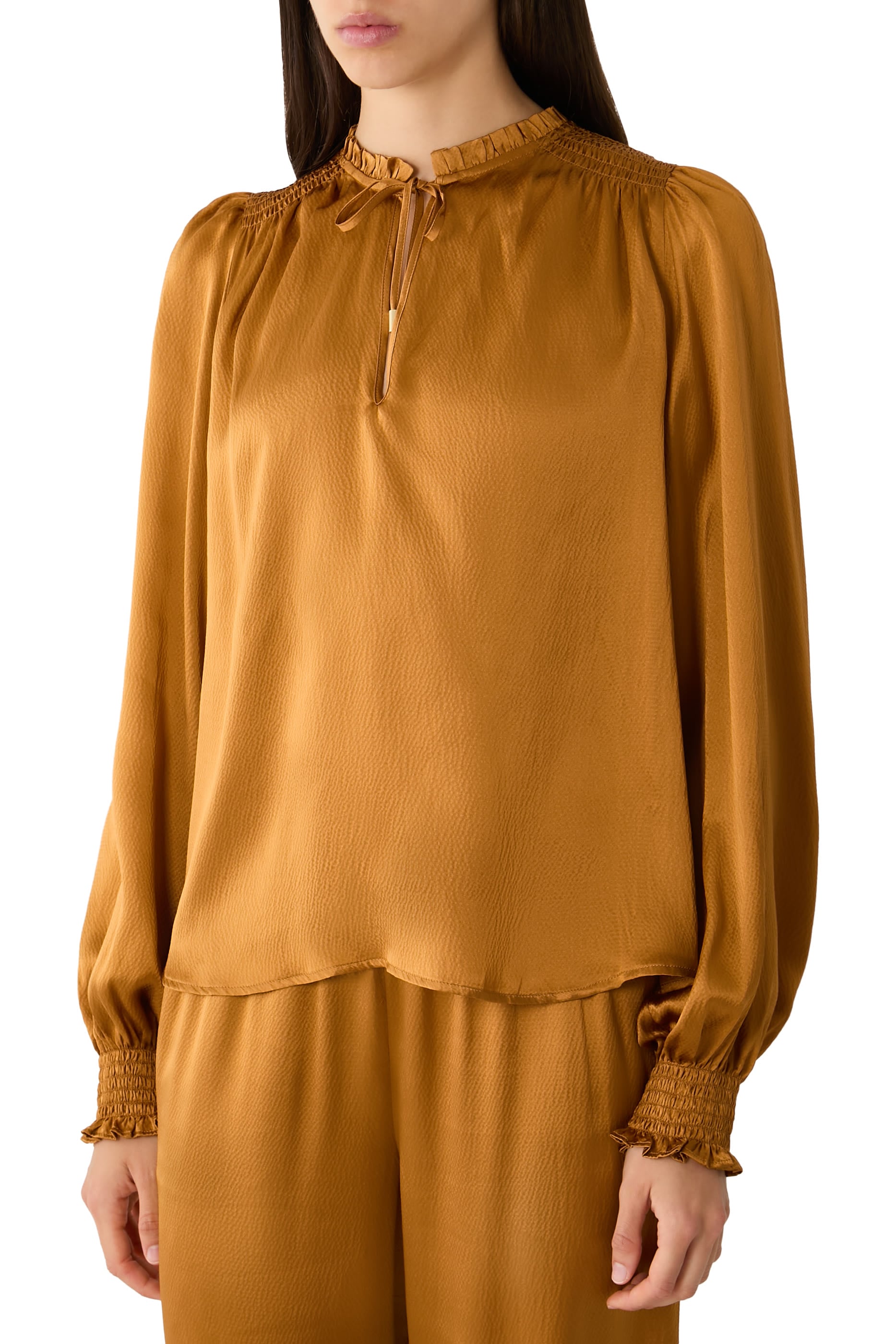 Atrani Smocked Shoulder Blouse