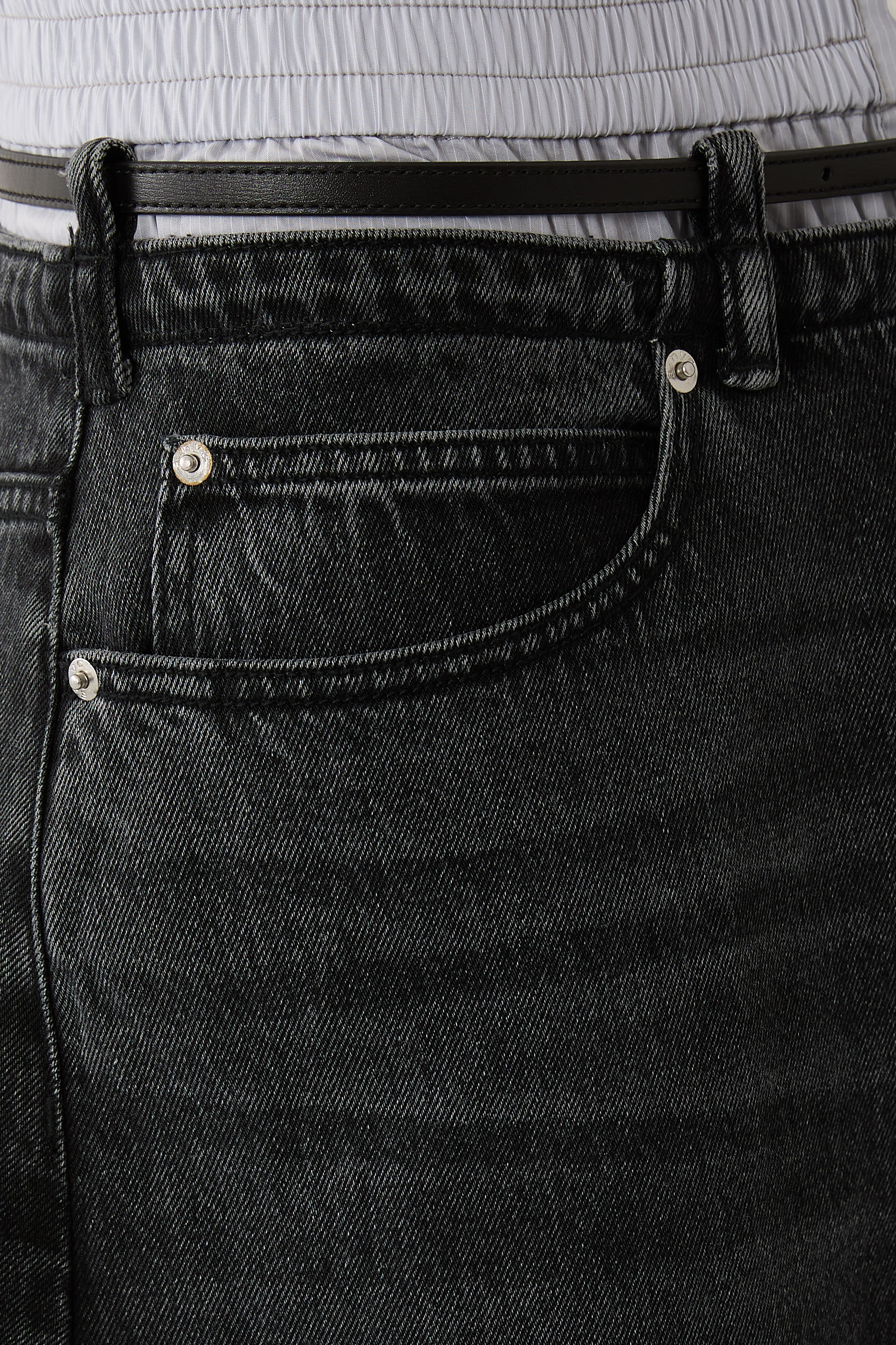 Belt-Loop Belted Jeans