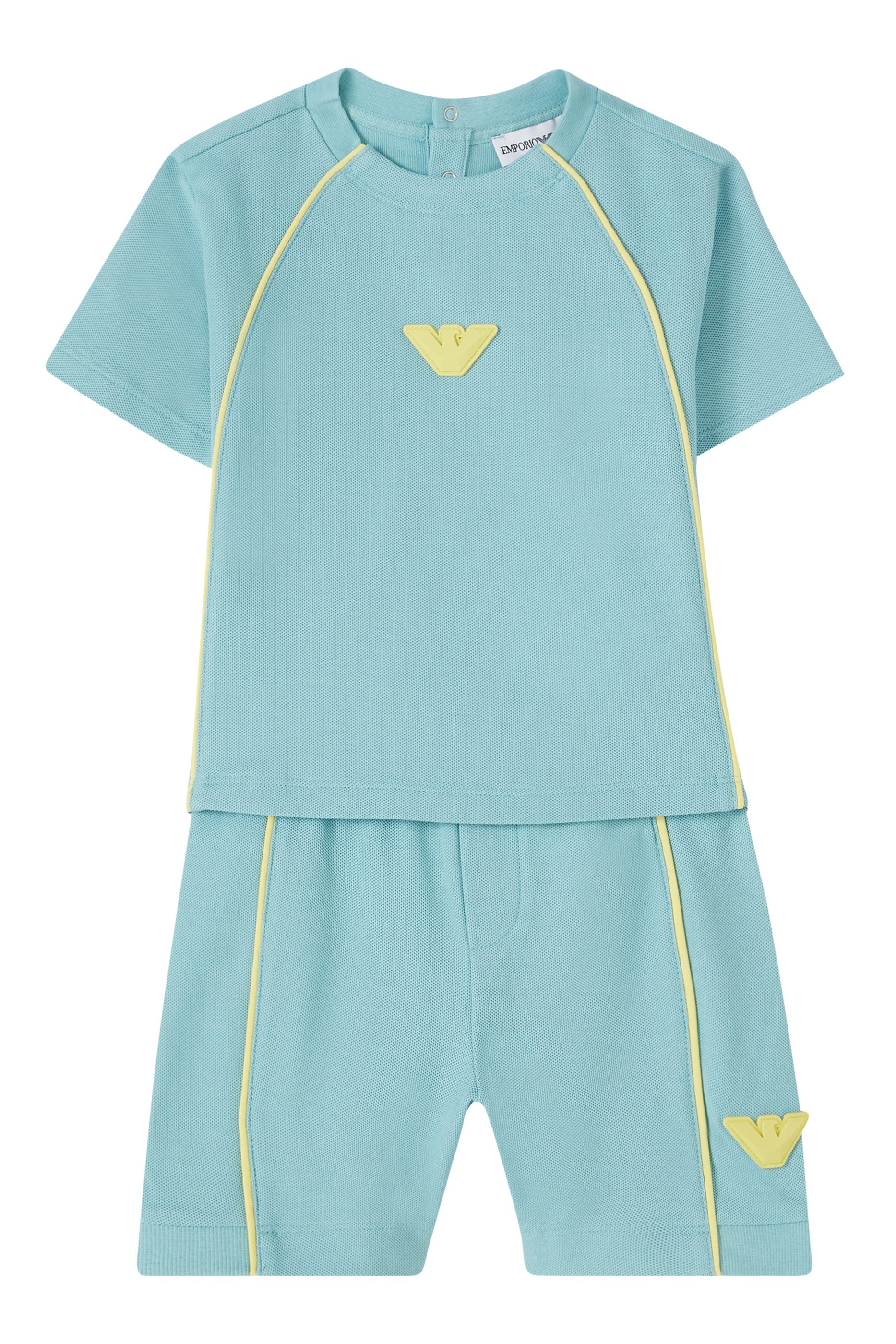 Kids Logo Piqu&eacute; T-Shirt and Shorts Set