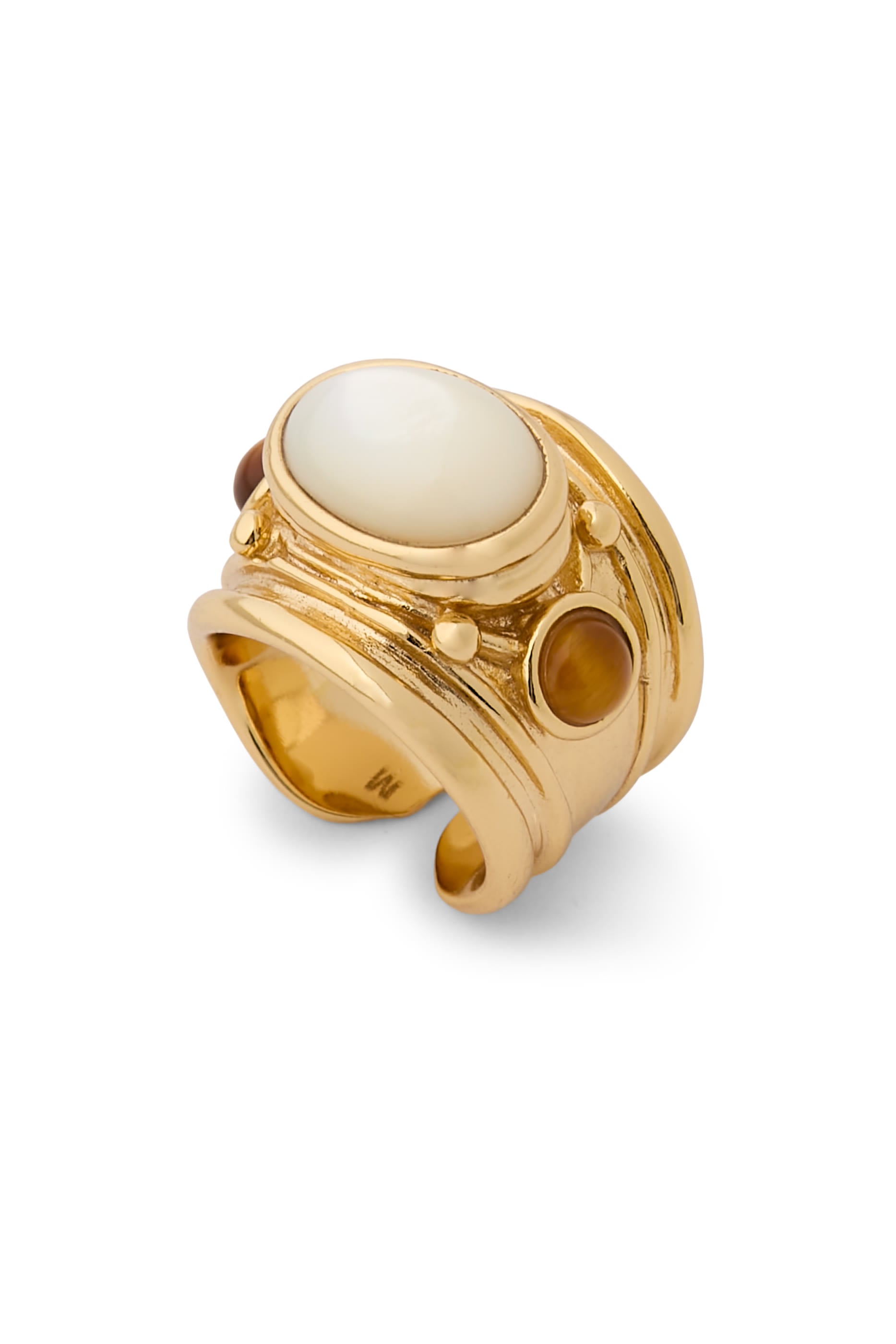 Simone Ring, Gold-Plated Brass